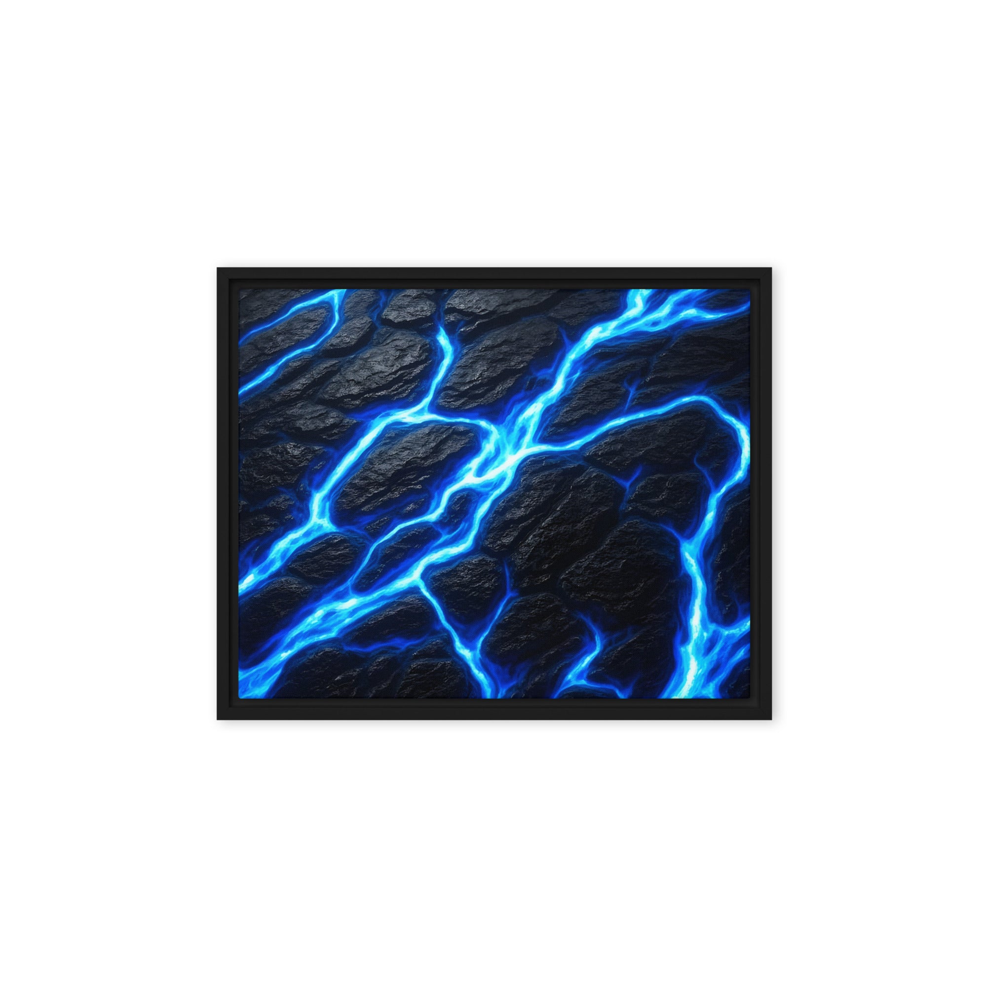 Fissure wall art product image as a framed canvas print in black frame, 9 x 12 inch universal size