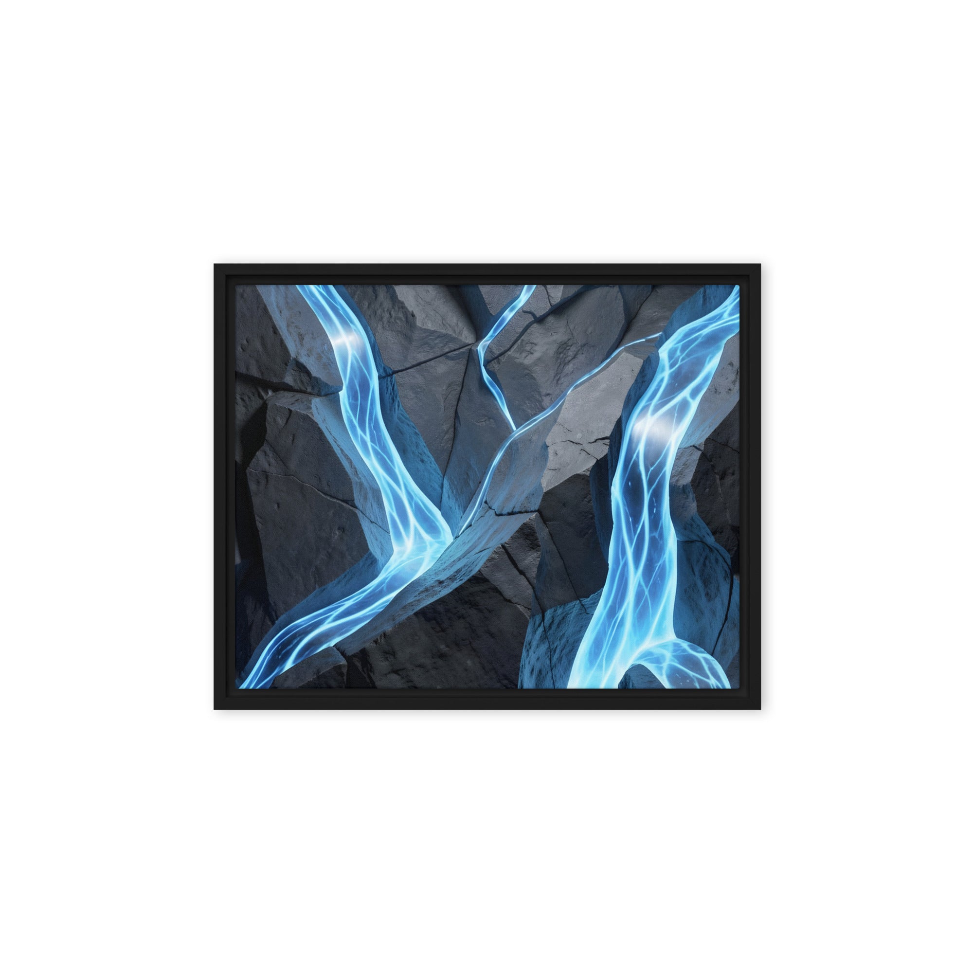 Tephra framed canvas print front-facing product image in black frame, 11 x 14 inch universal size