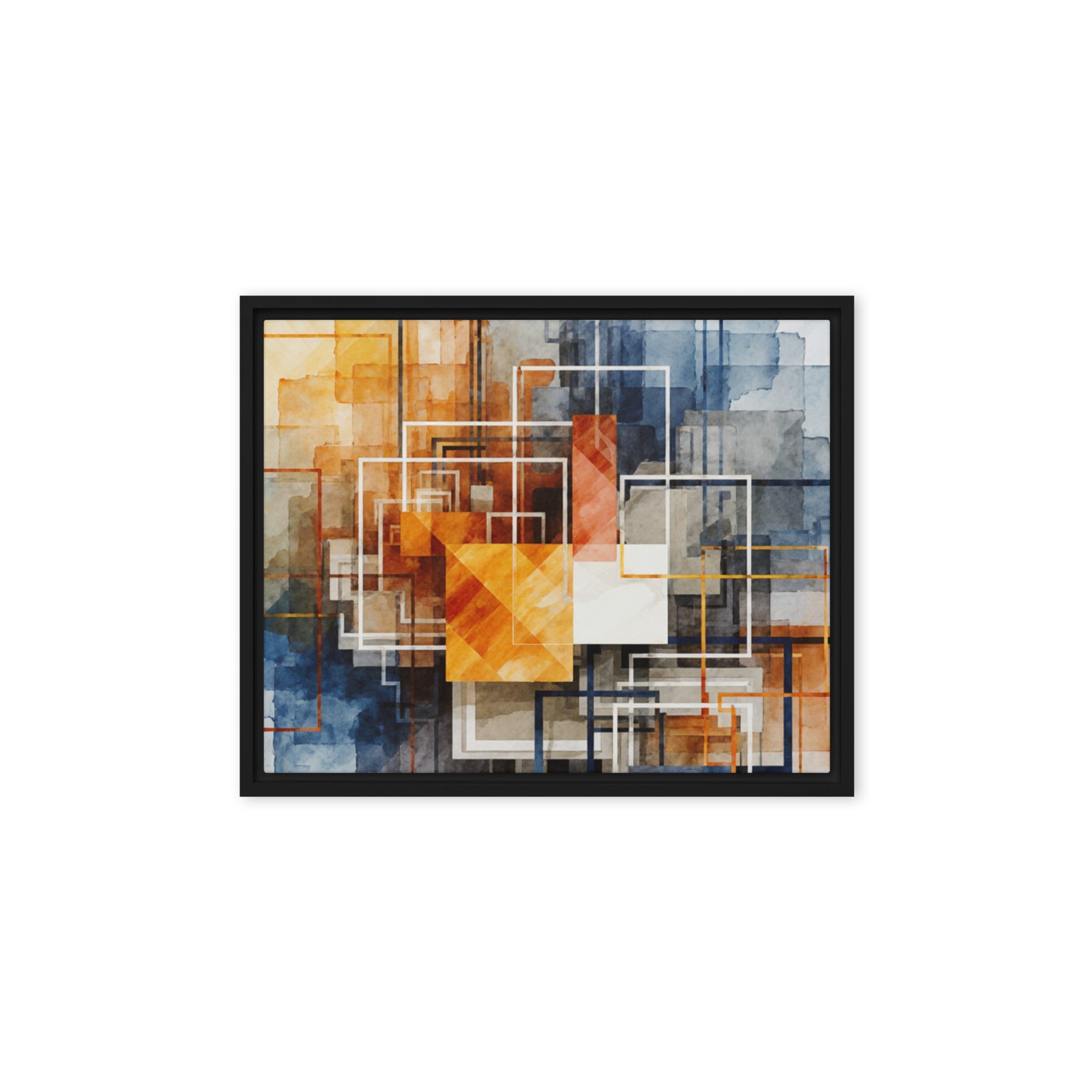 Reticle framed canvas print shown in front view in black frame, 8 x 10 inch universal size