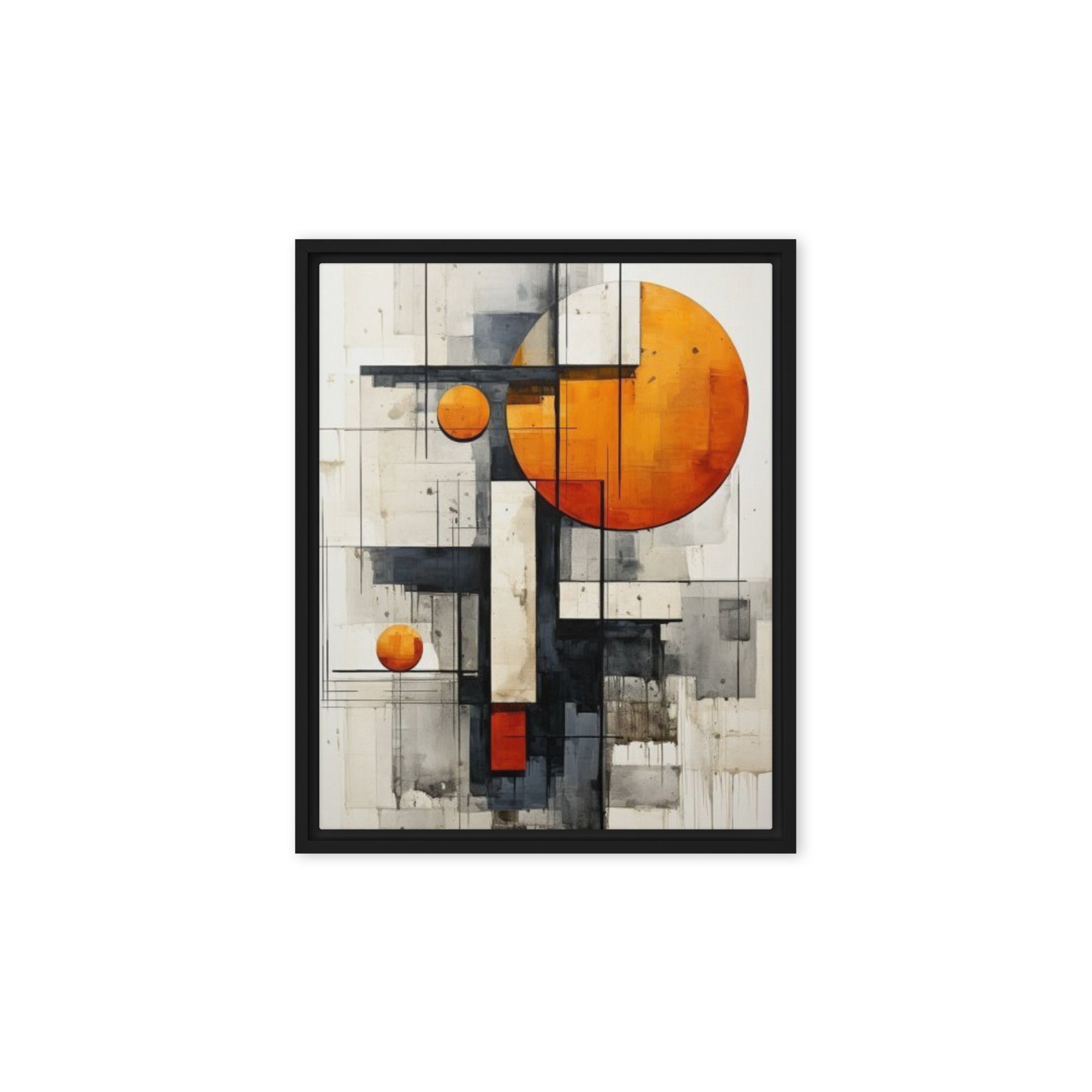 Grille wall art product image as a framed canvas print in black frame, 12 x 18 inch universal size