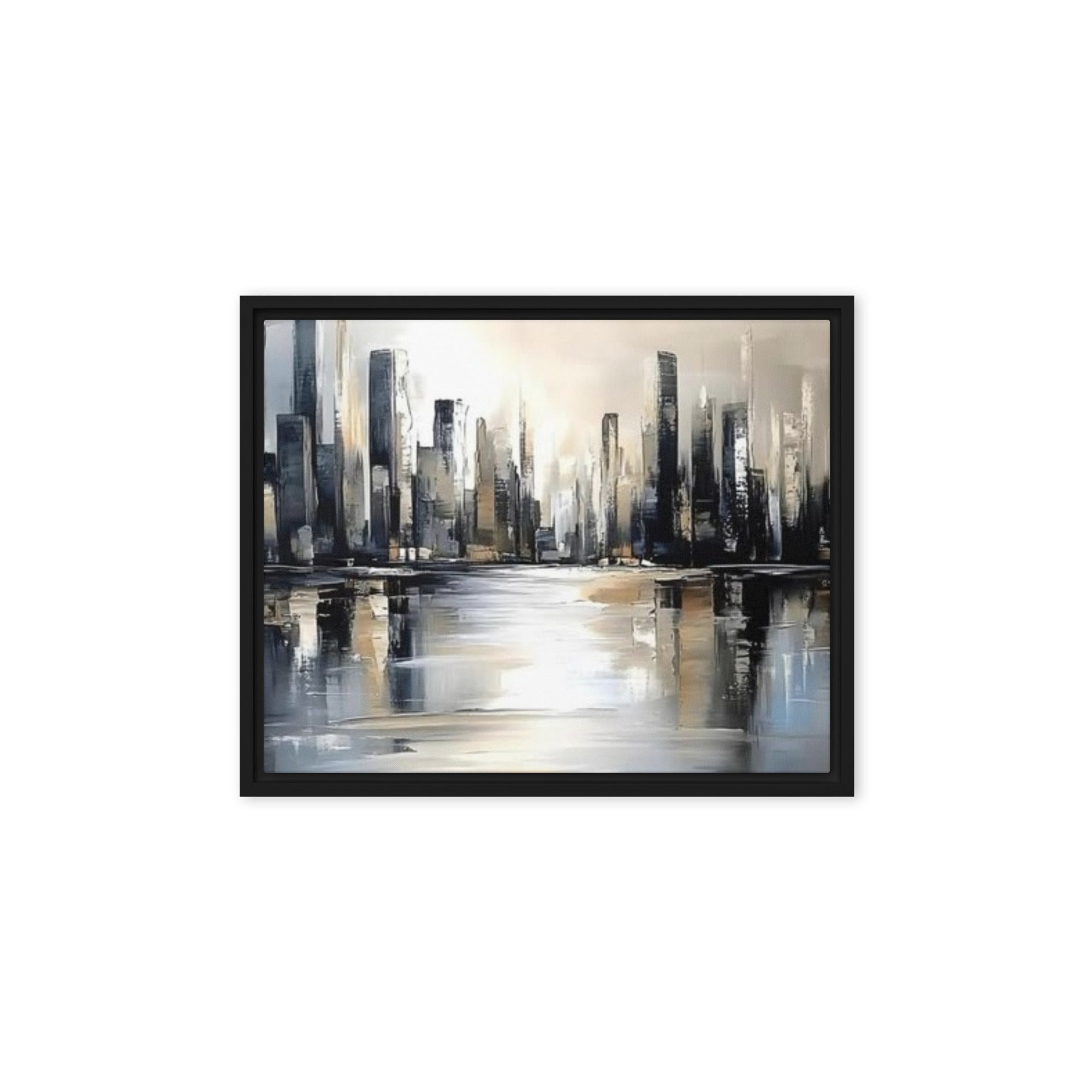 Sharps framed canvas print shown in front view in black frame, 8 x 10 inch universal size