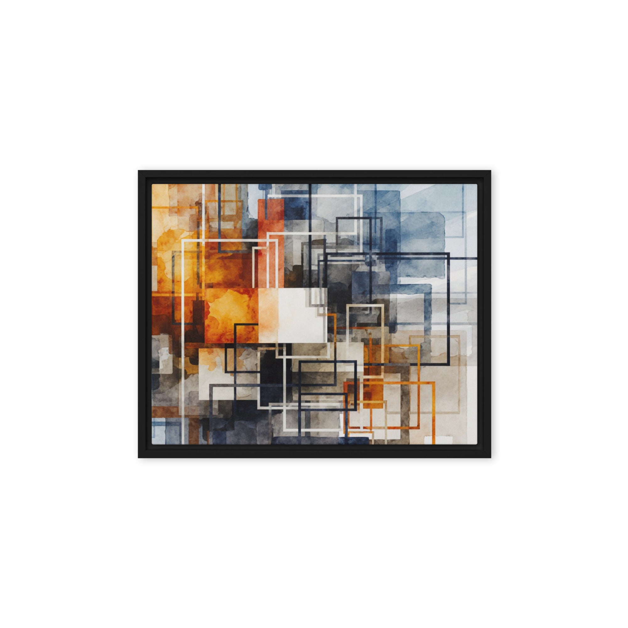 Tessera framed canvas print shown in front view in black frame, 8 x 10 inch universal size