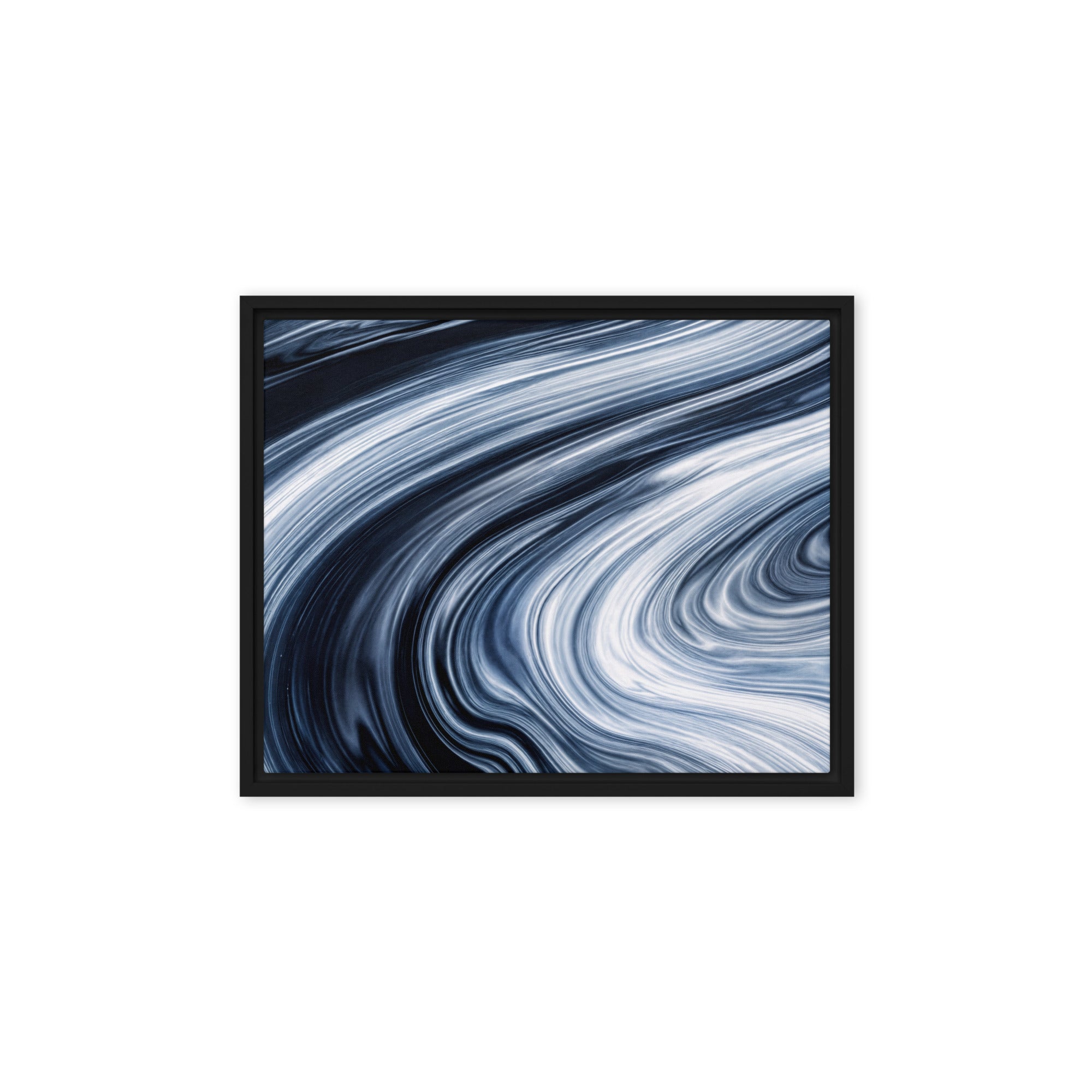 Vortex framed canvas print shown in front view in black frame, 8 x 10 inch universal size