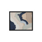 Marl framed canvas artwork with pale stone and soft clay tones with subtle visual texture, shown on white.