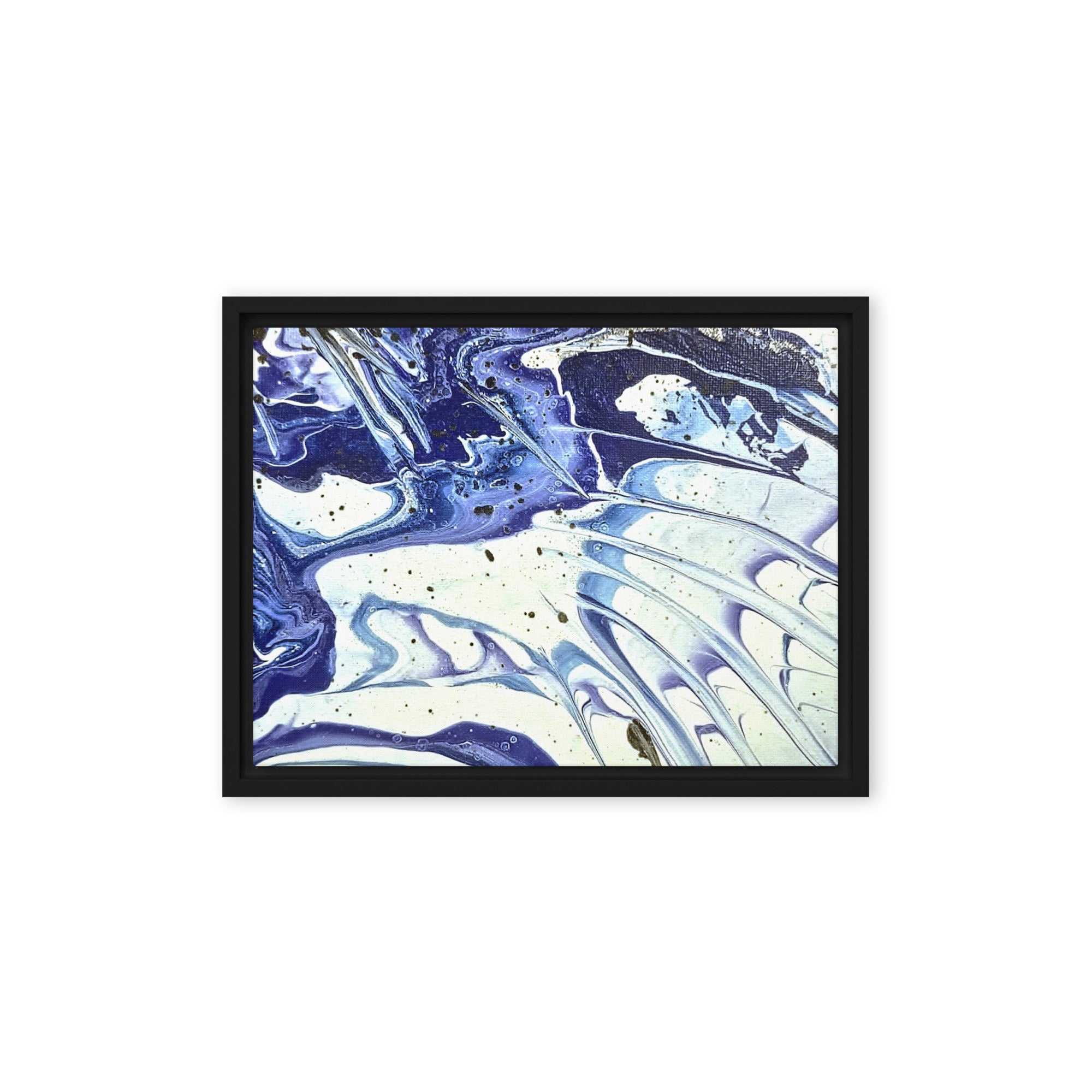 Cobalt framed canvas print wall display image in black frame, 12 x 12 inch universal size
