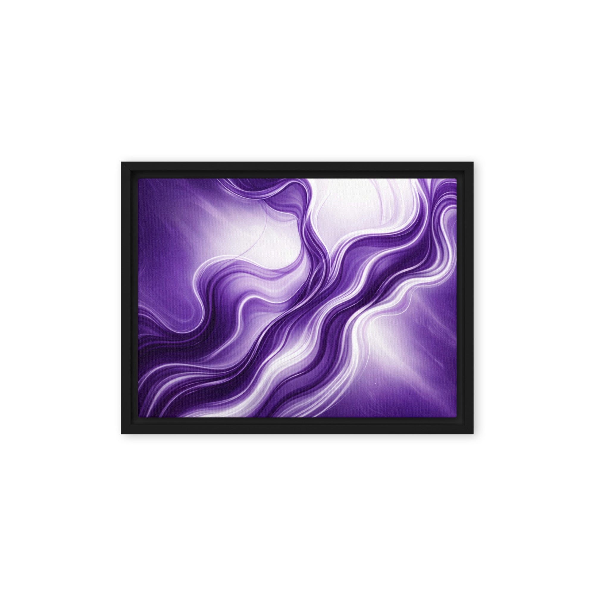 Silk framed canvas print product view in black frame, 12 x 18 inch universal size
