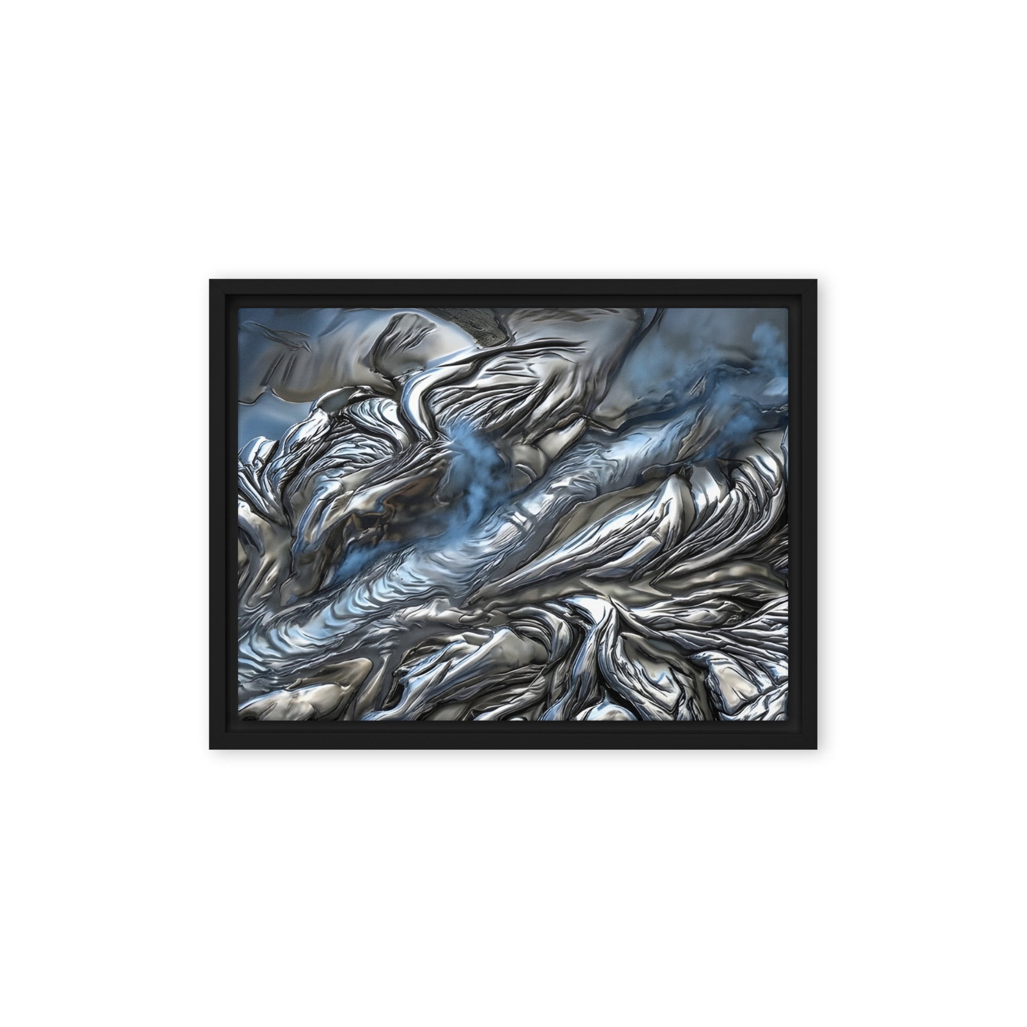 Andesite framed canvas print product mockup in black frame, 12 x 16 inch universal size