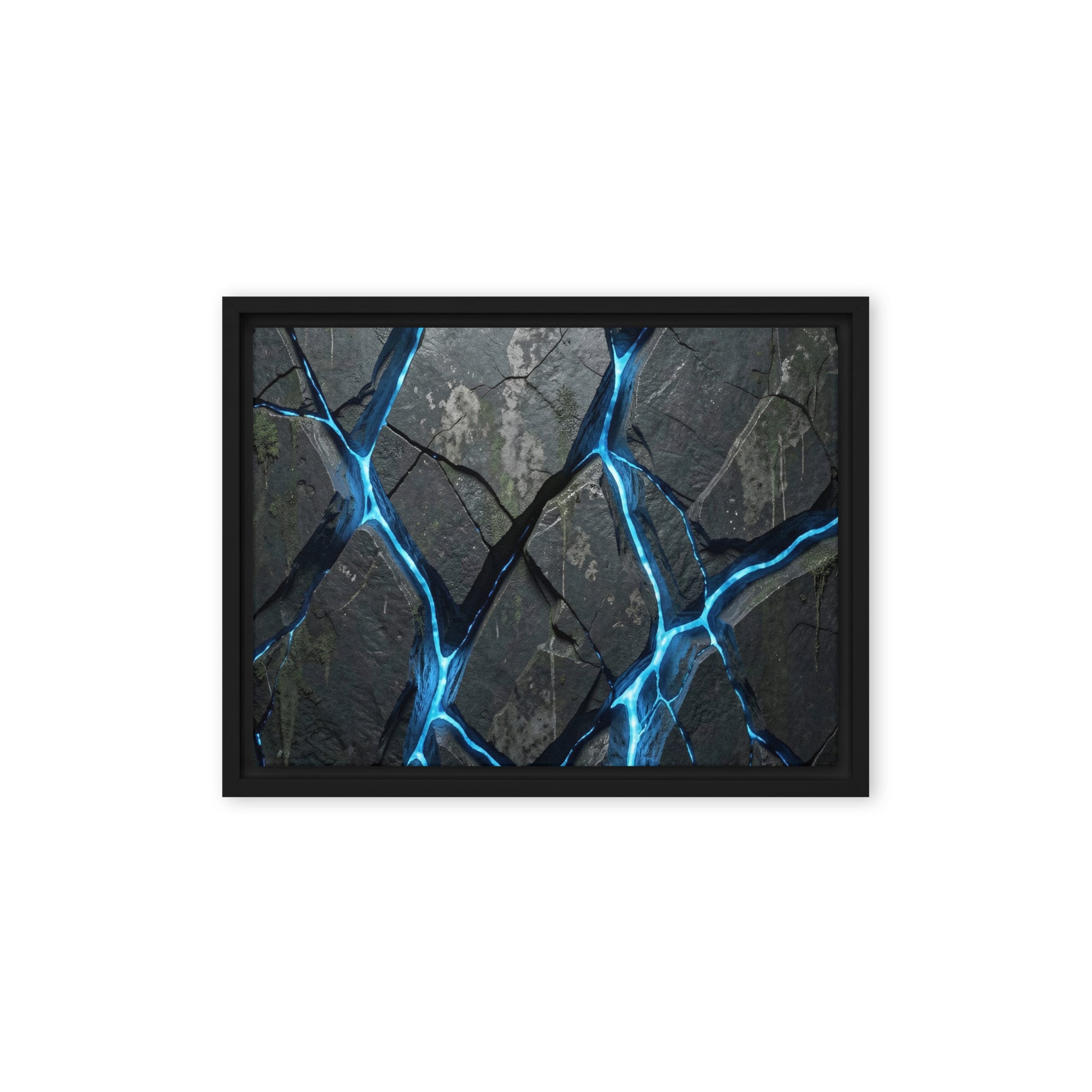 Igneous framed canvas print product mockup in black frame, 12 x 16 inch universal size