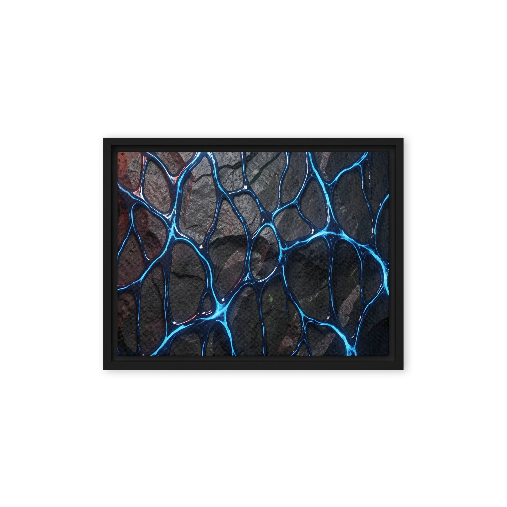 Magmatic framed canvas print product mockup in black frame, 12 x 16 inch universal size