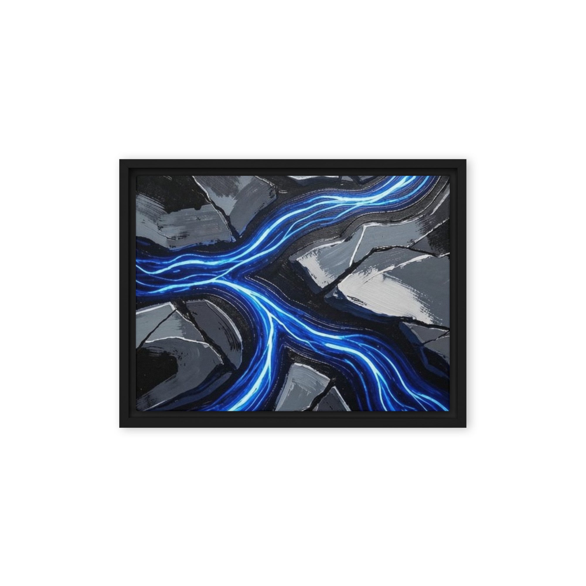 Viscous framed canvas print product view in black frame, 12 x 18 inch universal size