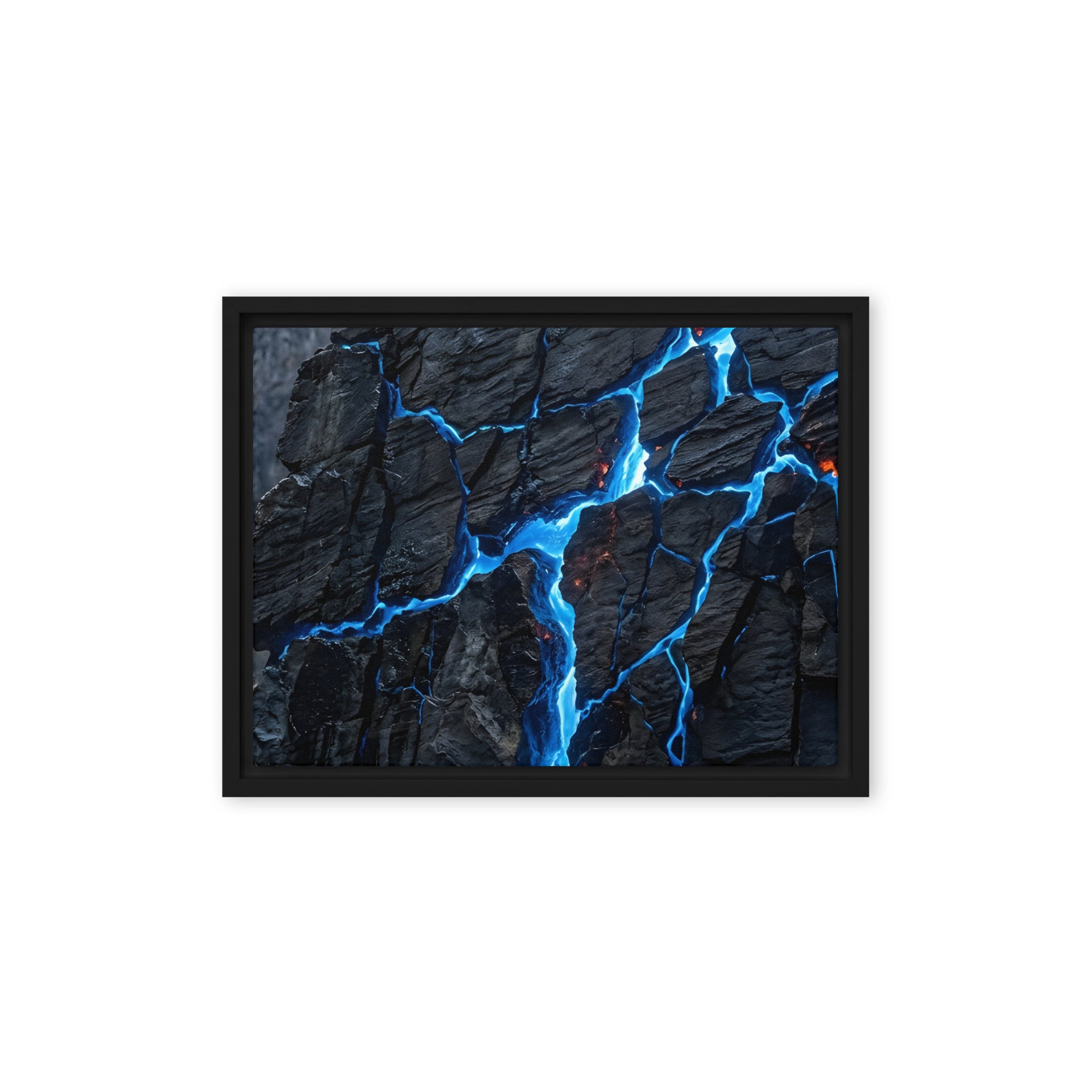 Xenolith framed canvas print product view in black frame, 12 x 18 inch universal size