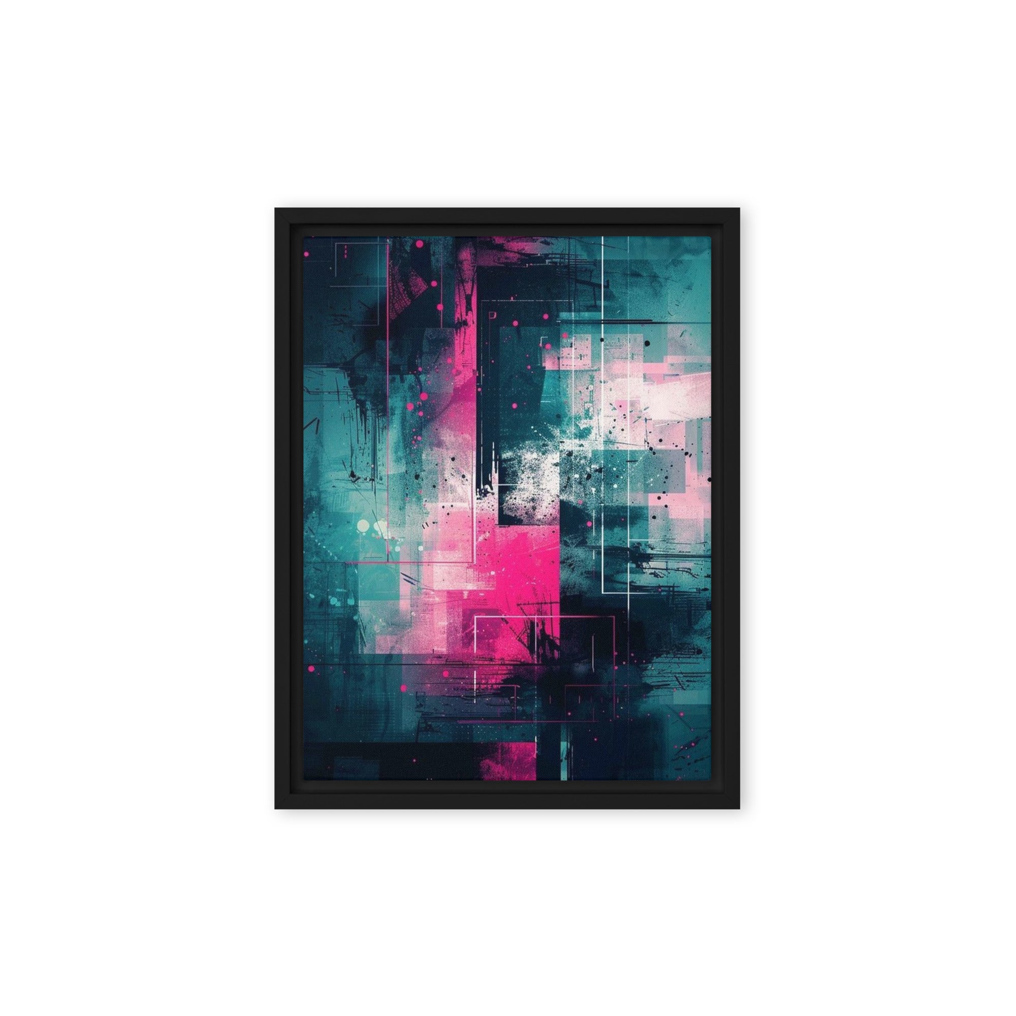 Neona framed canvas print wall display image in black frame, 12 x 16 inch universal size