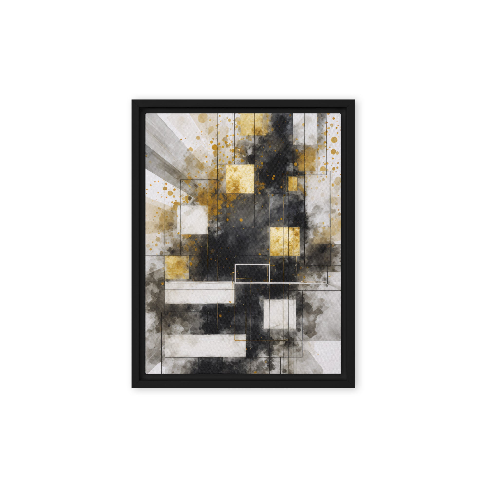 Oriana framed canvas print product mockup in black frame, 12 x 18 inch universal size