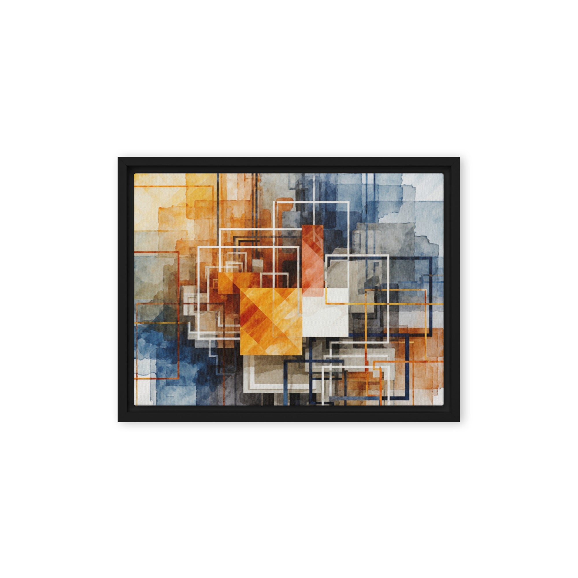 Reticle framed canvas print wall display image in black frame, 12 x 12 inch universal size