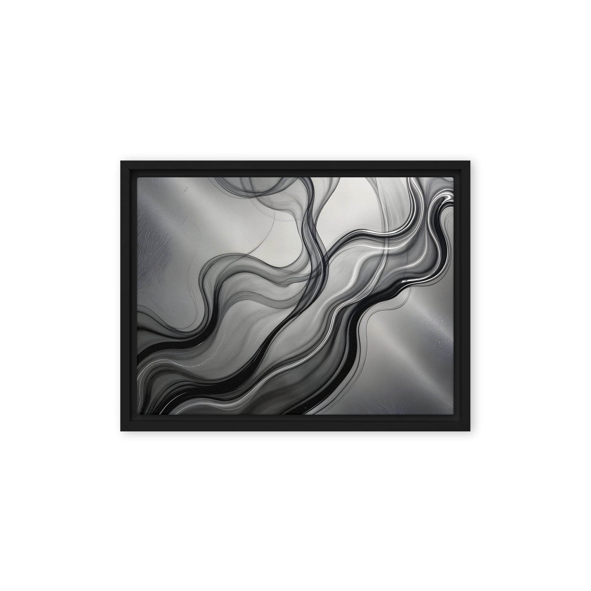 Smoke framed canvas print product view in black frame, 12 x 18 inch universal size