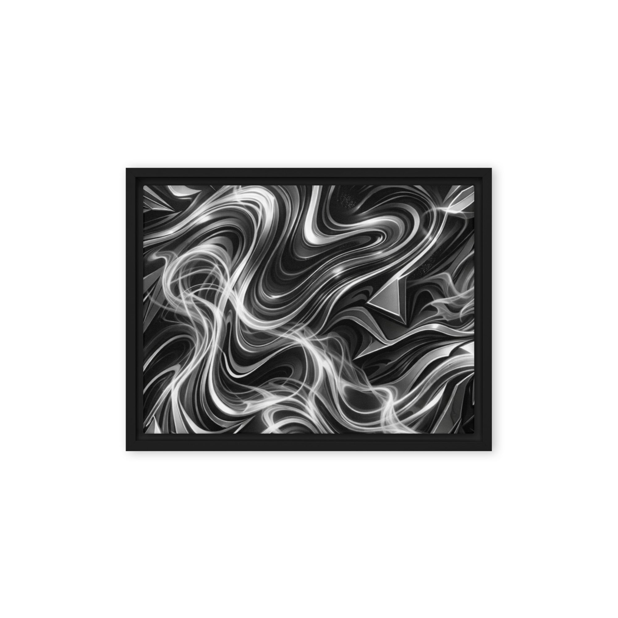Edge framed canvas print product mockup in black frame, 12 x 16 inch universal size