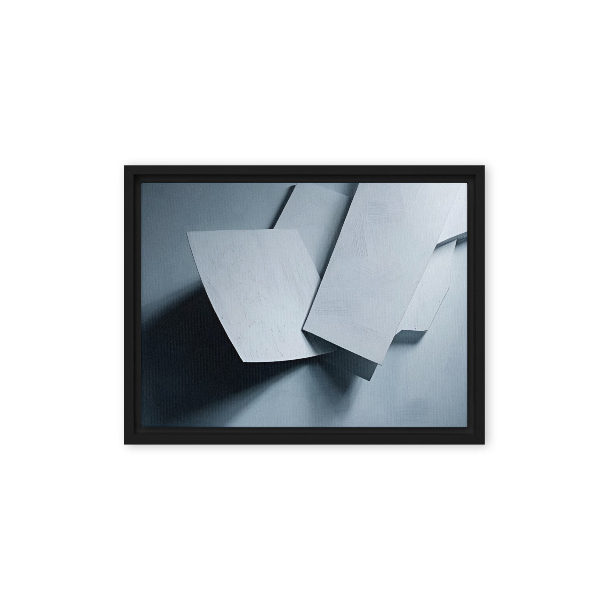 Silhouette framed canvas print product mockup in black frame, 12 x 16 inch universal size