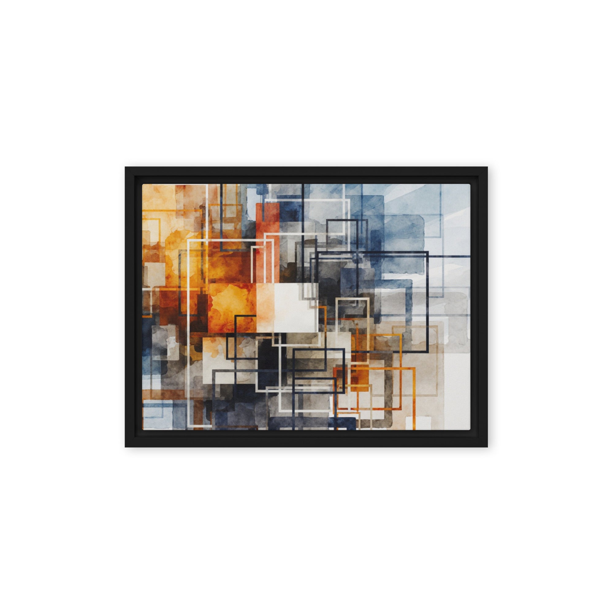 Tessera framed canvas print wall display image in black frame, 12 x 12 inch universal size