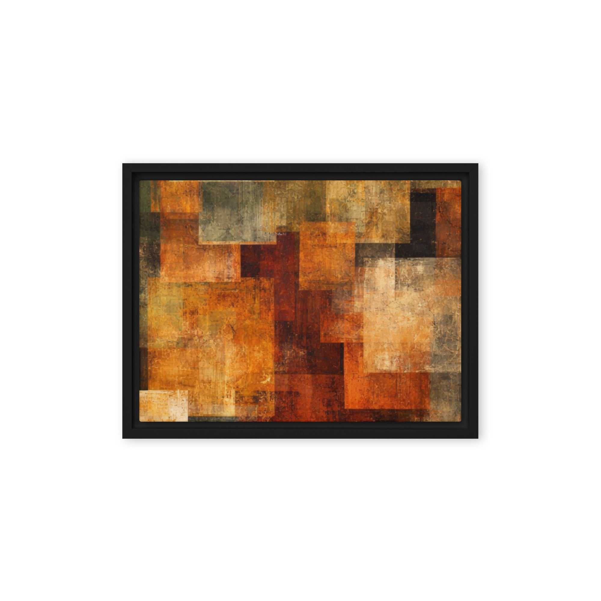Harvest framed canvas print product mockup in black frame, 12 x 16 inch universal size