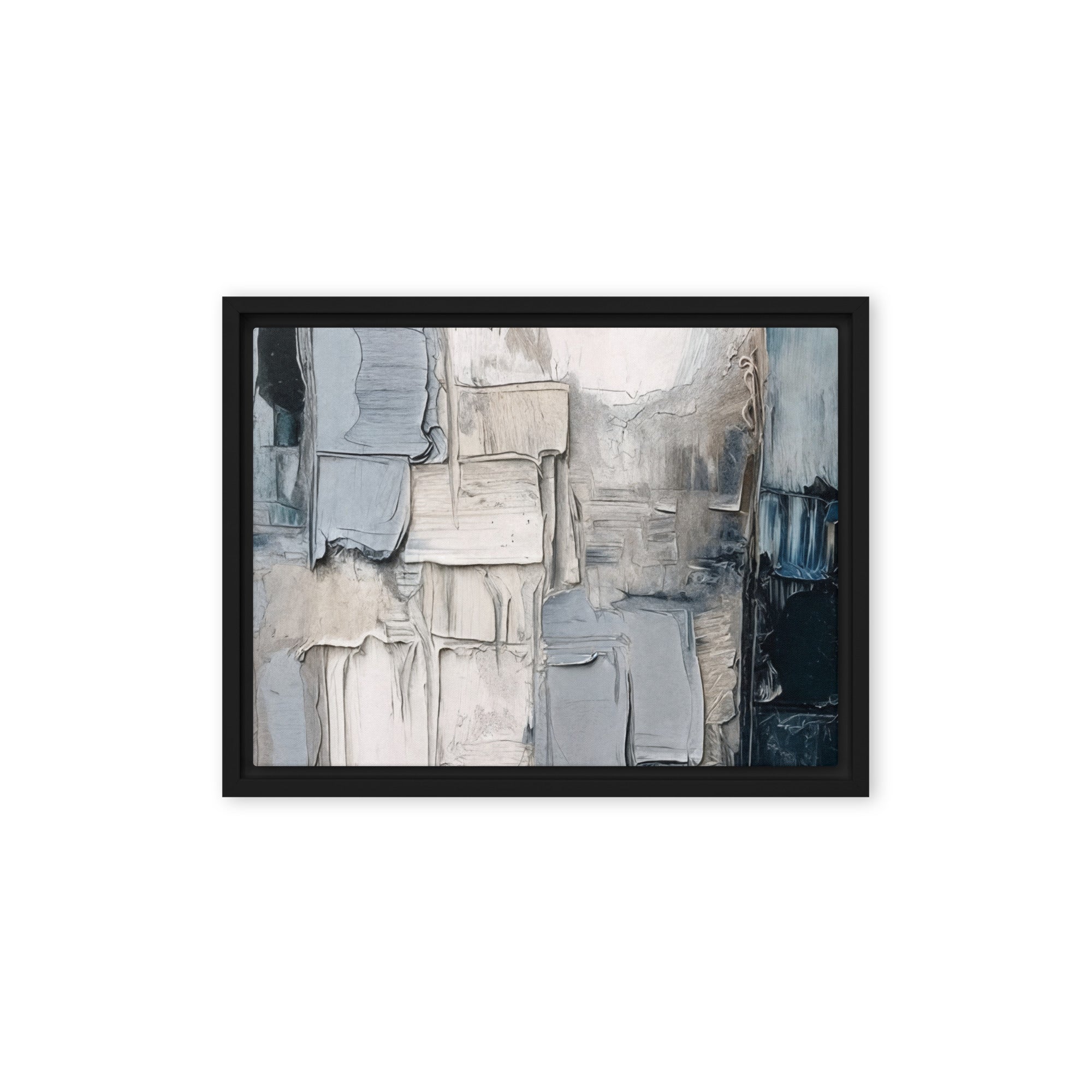 Haze framed canvas print product mockup in black frame, 12 x 16 inch universal size