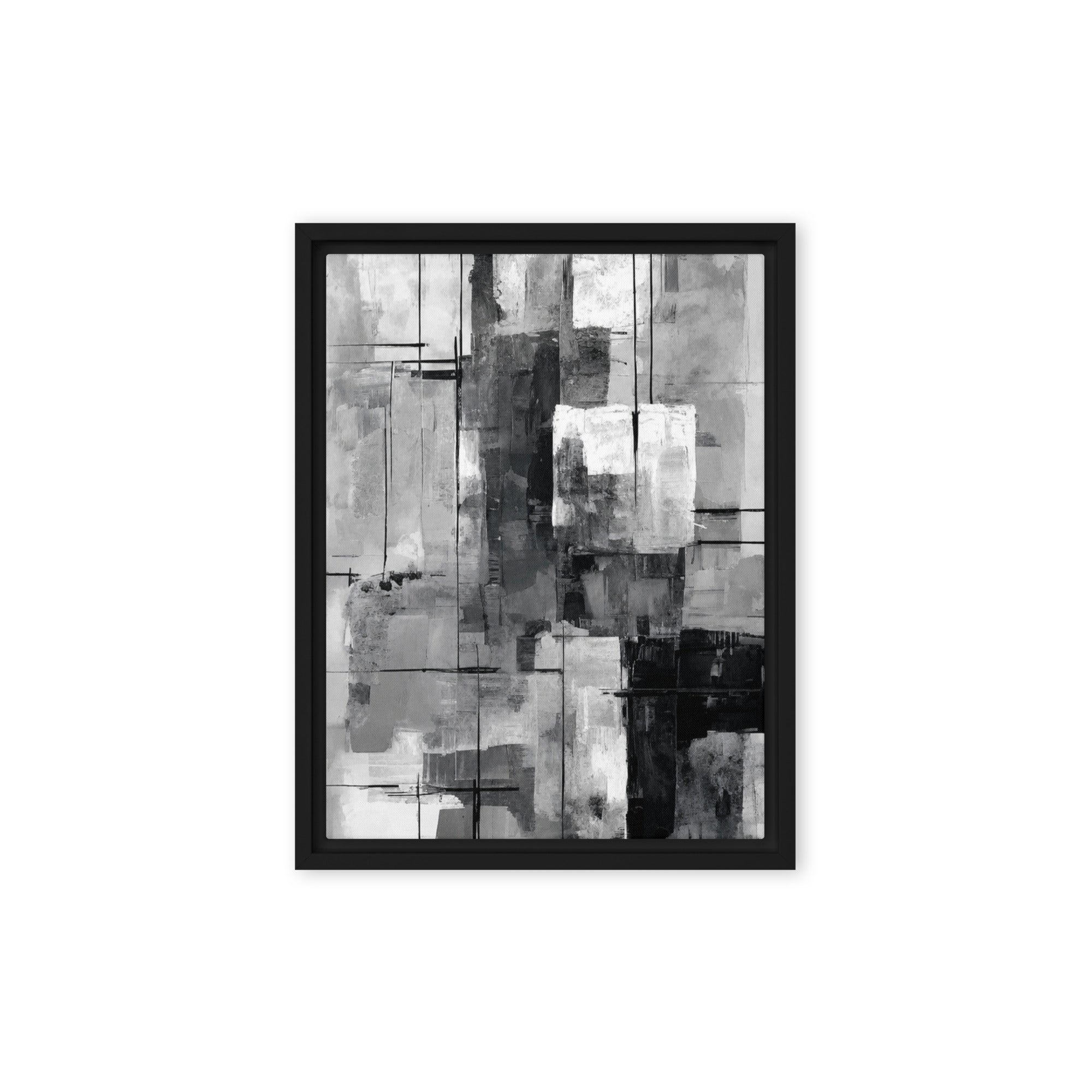 Align framed canvas print product mockup in black frame, 12 x 16 inch universal size