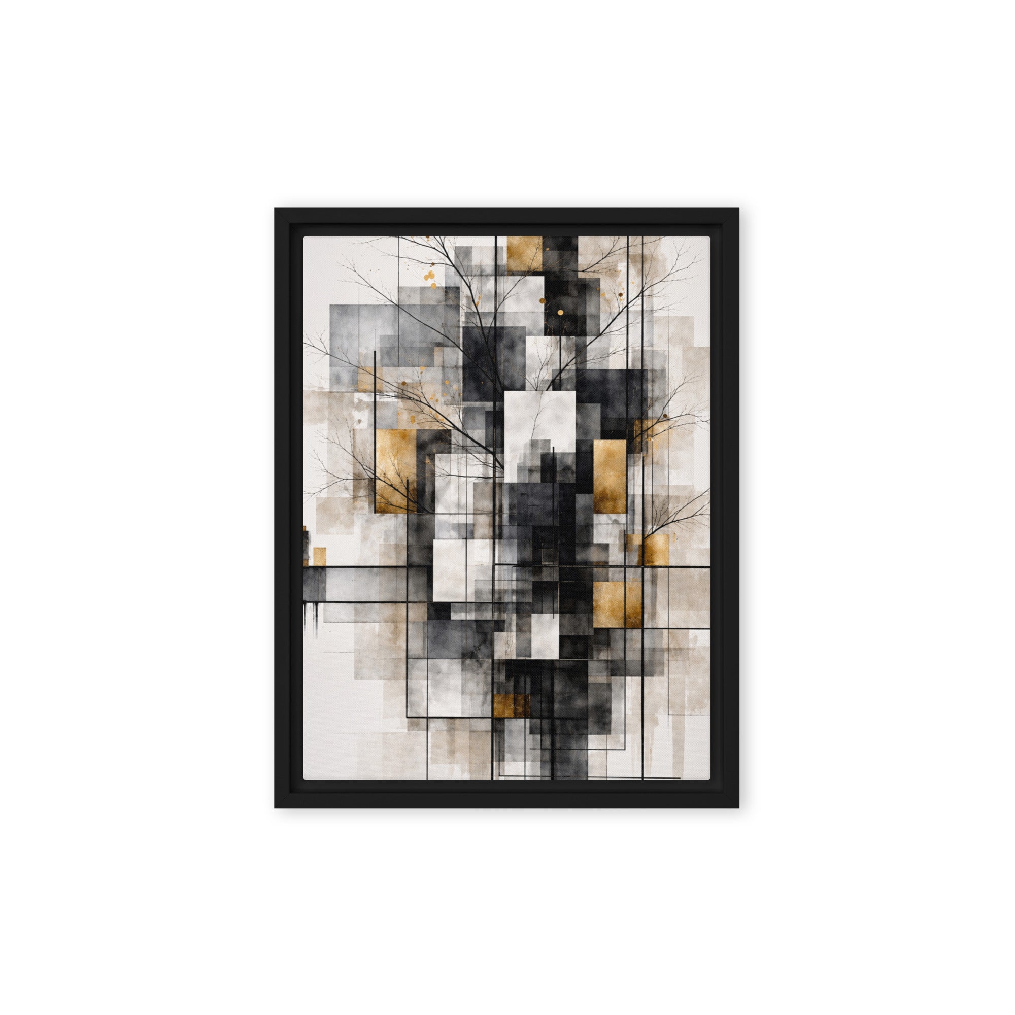 Avect framed canvas print wall display image in black frame, 12 x 12 inch universal size
