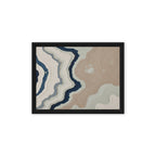 Karst framed canvas artwork with limestone-like textures and deep charcoal shadows, shown on white.