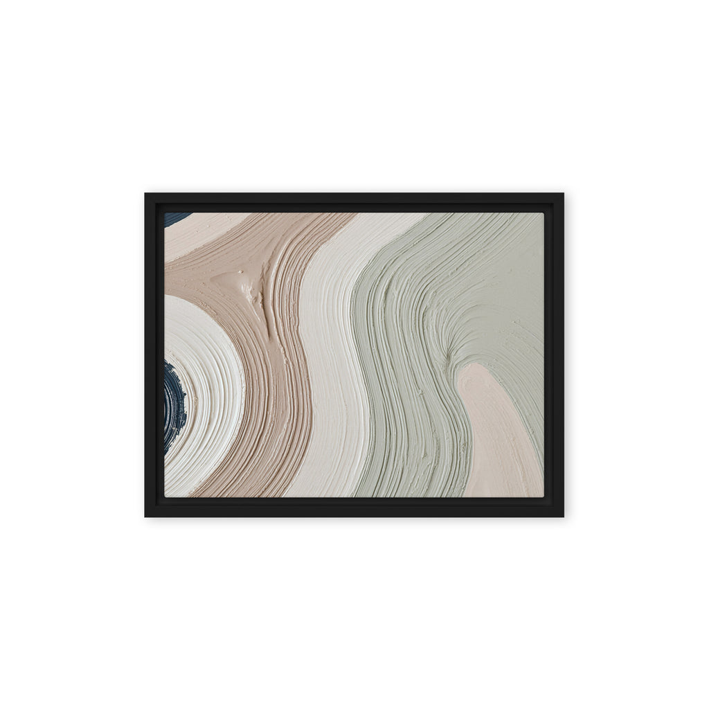 Talus framed canvas artwork with angular rock-like forms and deep charcoal contrasts, shown on white.