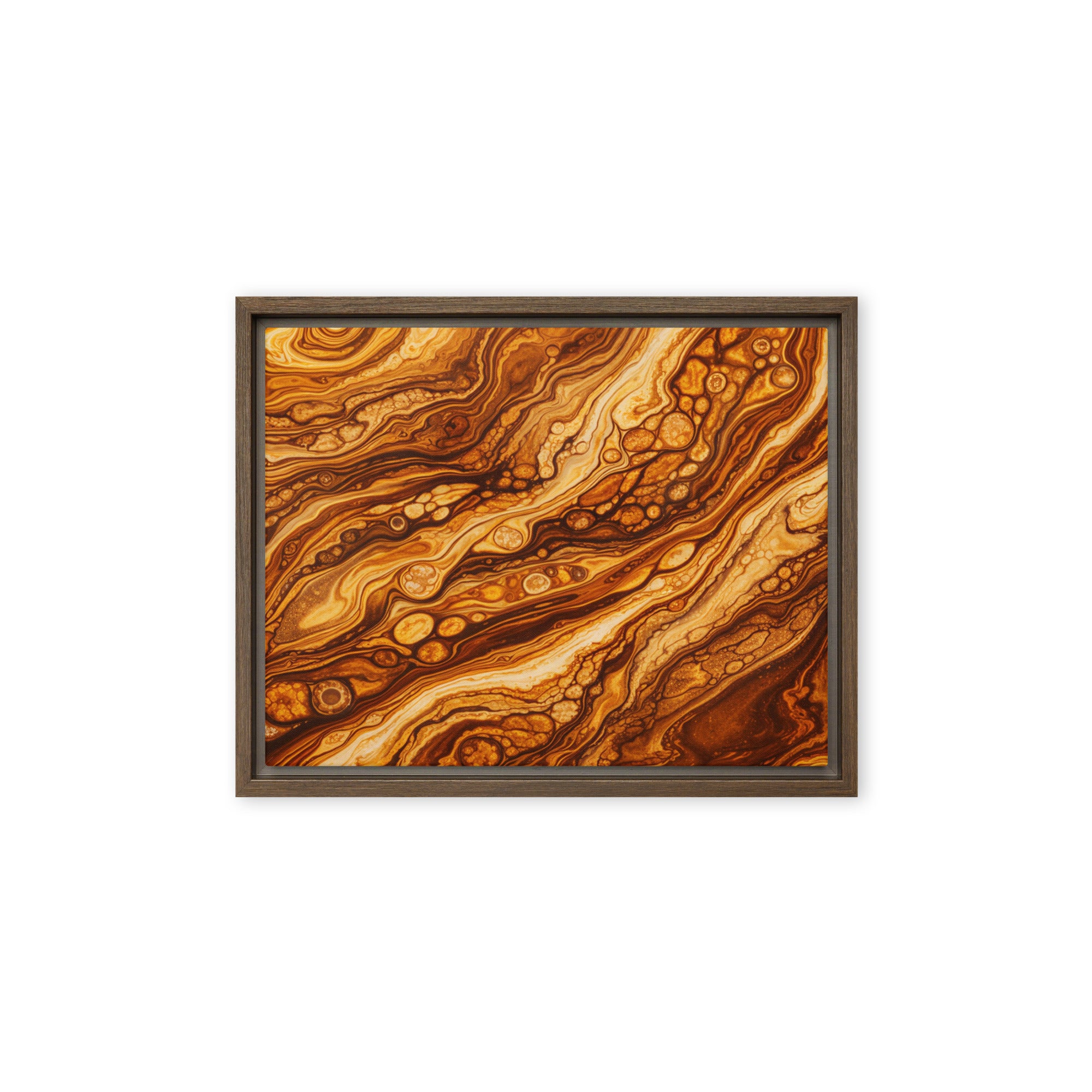 Molten Cells framed canvas print front-facing product image in black frame, 12 x 16 inch universal size