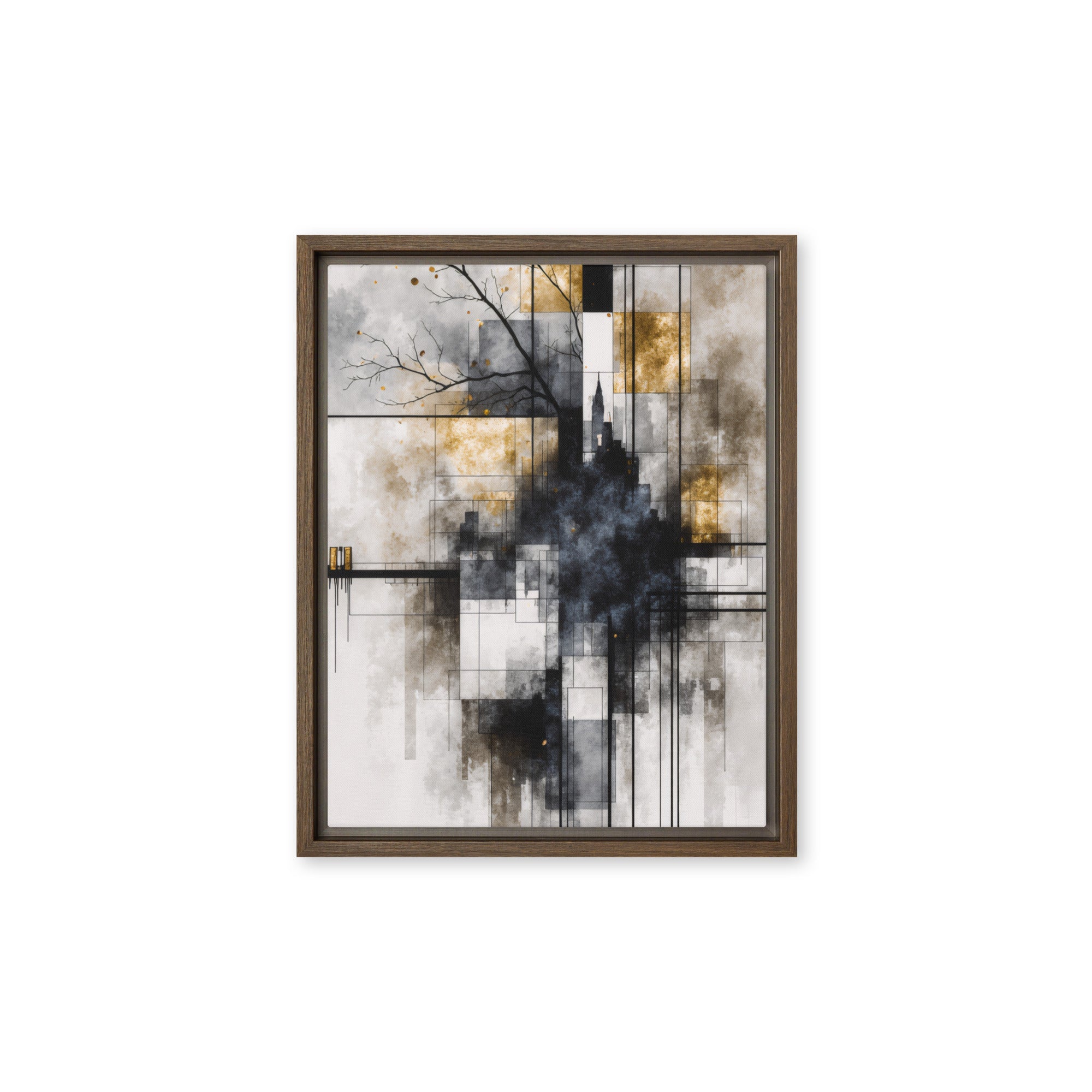 Brasier framed canvas print, front view in black frame, 18 x 24 inch large size