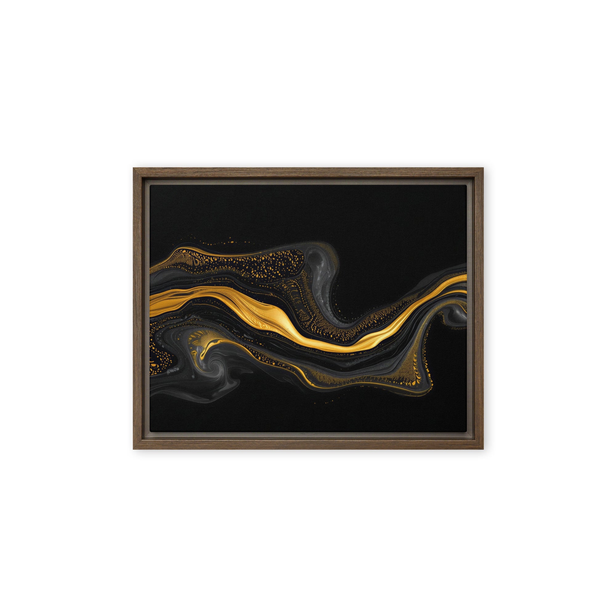Filon framed canvas print with product details shown in black frame, 16 x 20 inch universal size