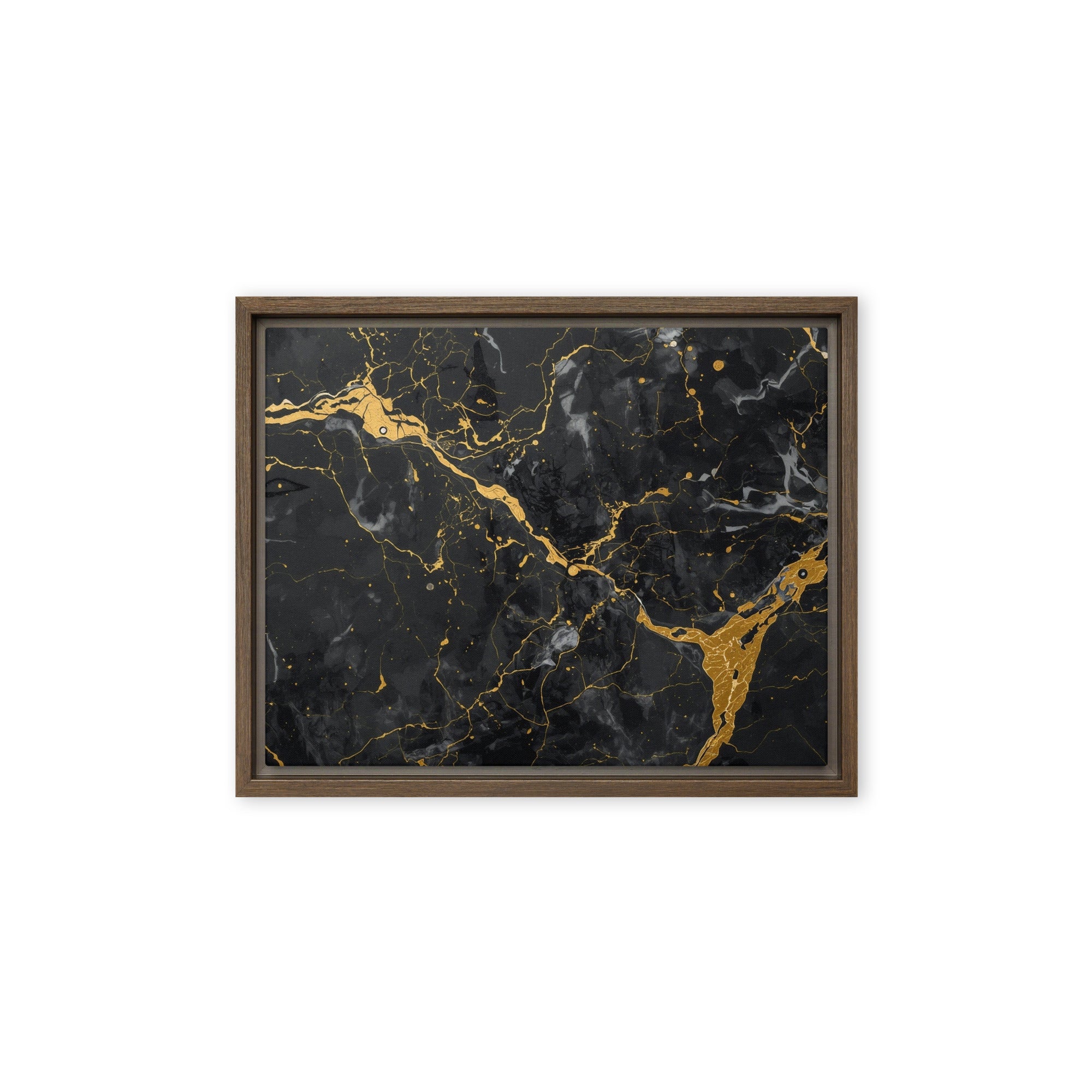 Midas framed canvas print, front view in black frame, 18 x 24 inch large size