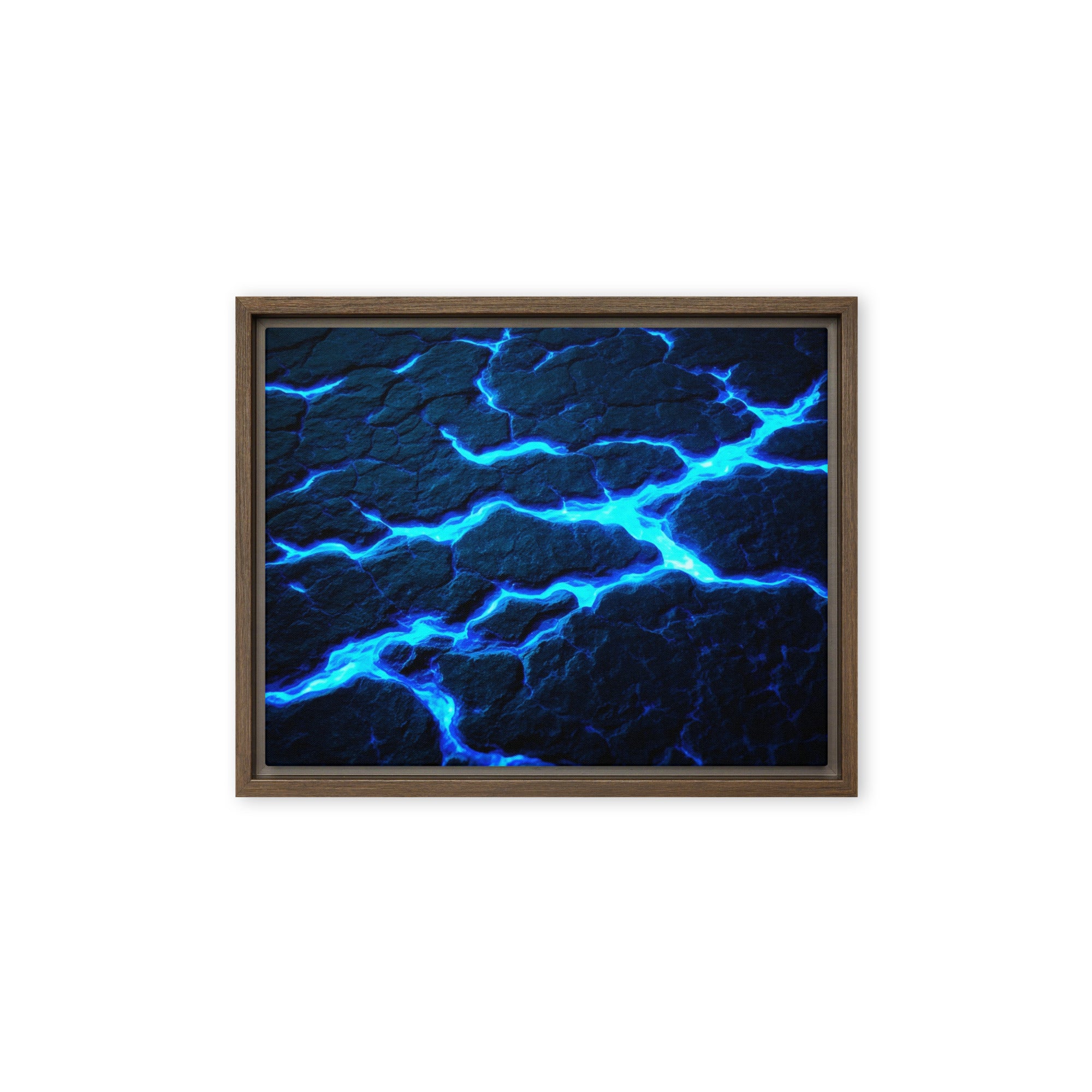 Dacite framed canvas print, front view in black frame, 18 x 24 inch large size
