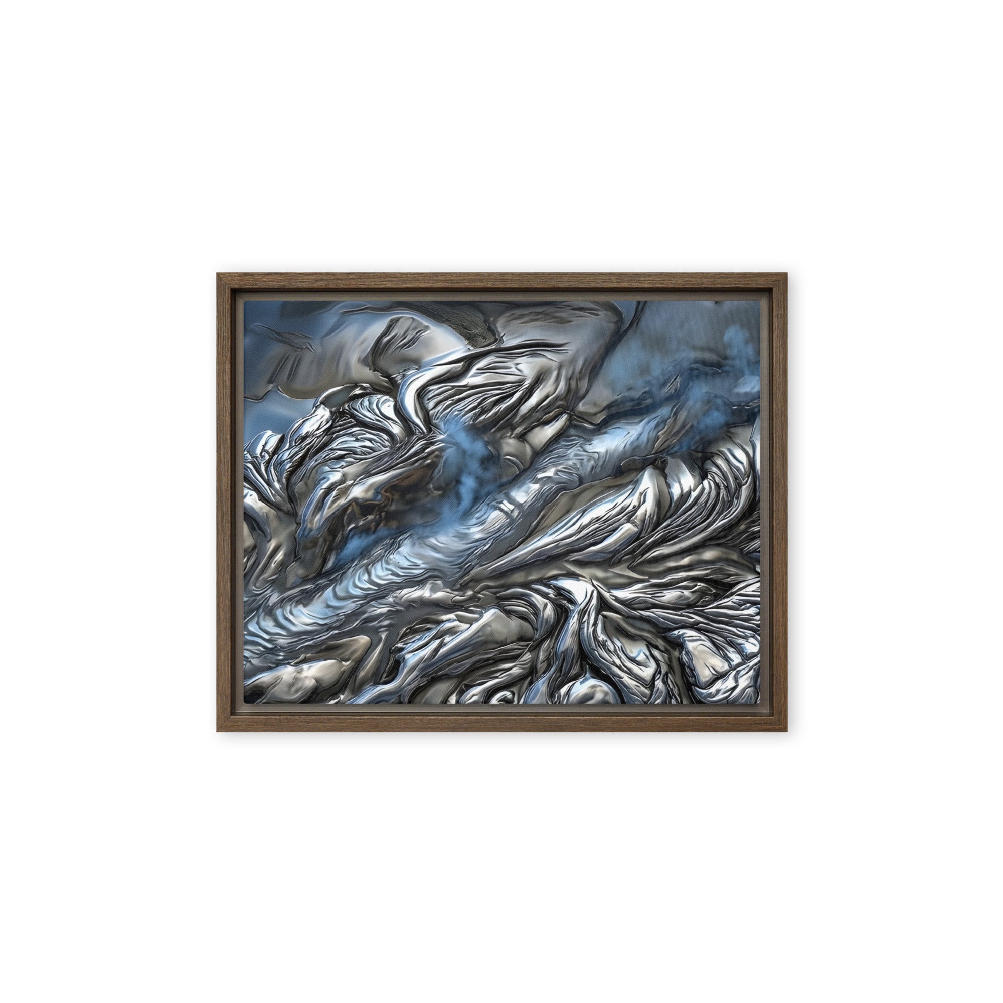 Andesite framed canvas print, front view in black frame, 18 x 24 inch large size