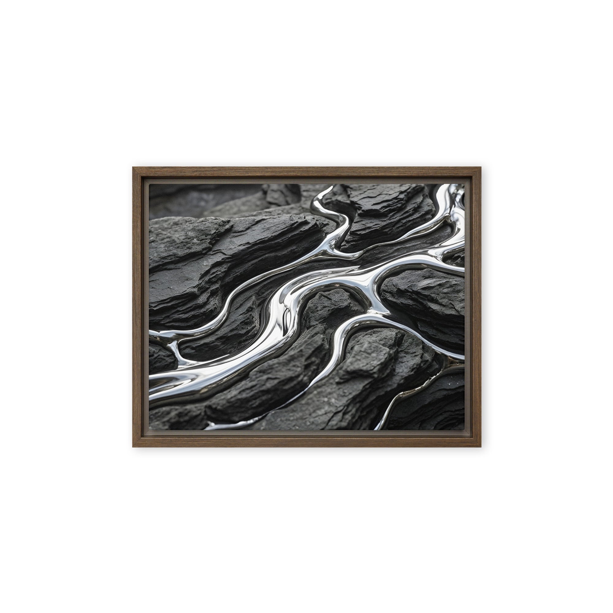 Basalt framed canvas print front-facing product image in black frame, 12 x 18 inch universal size