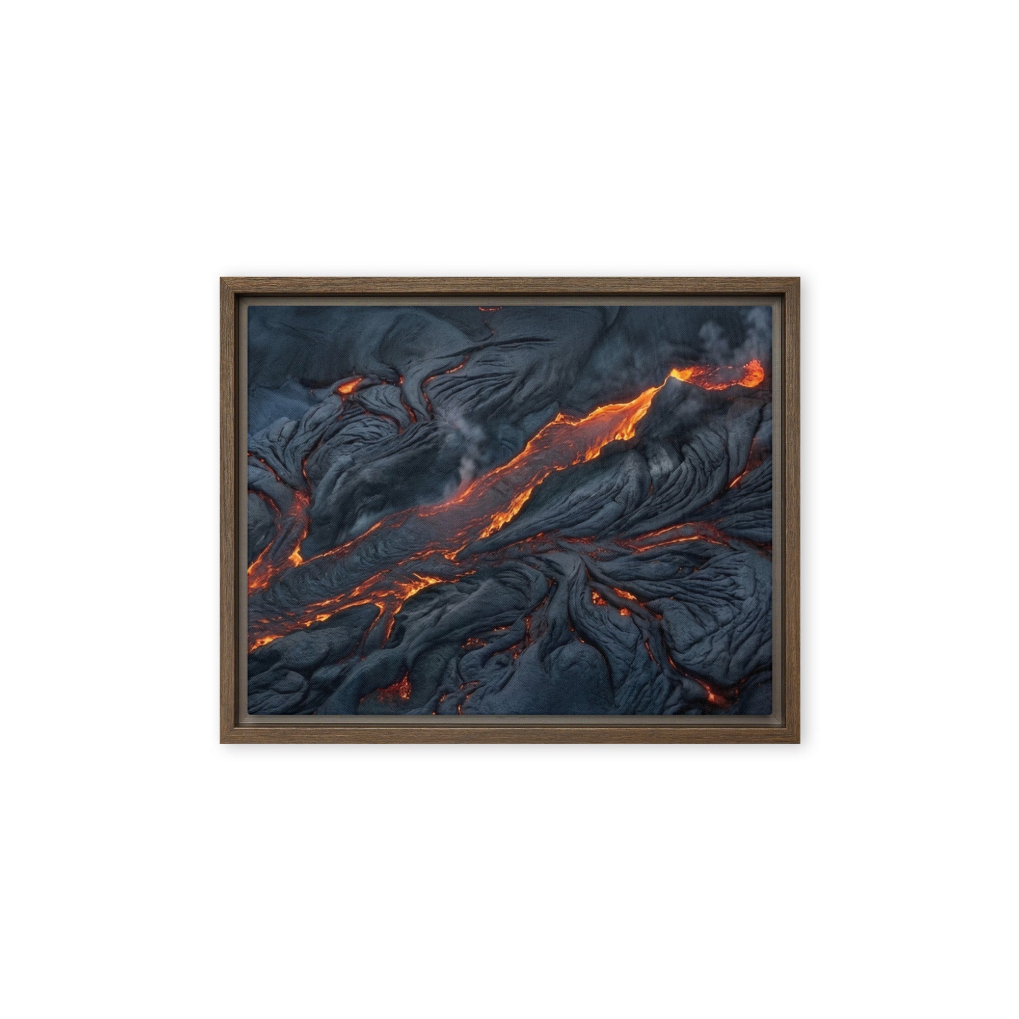 Molten framed canvas print, front view in black frame, 18 x 24 inch large size