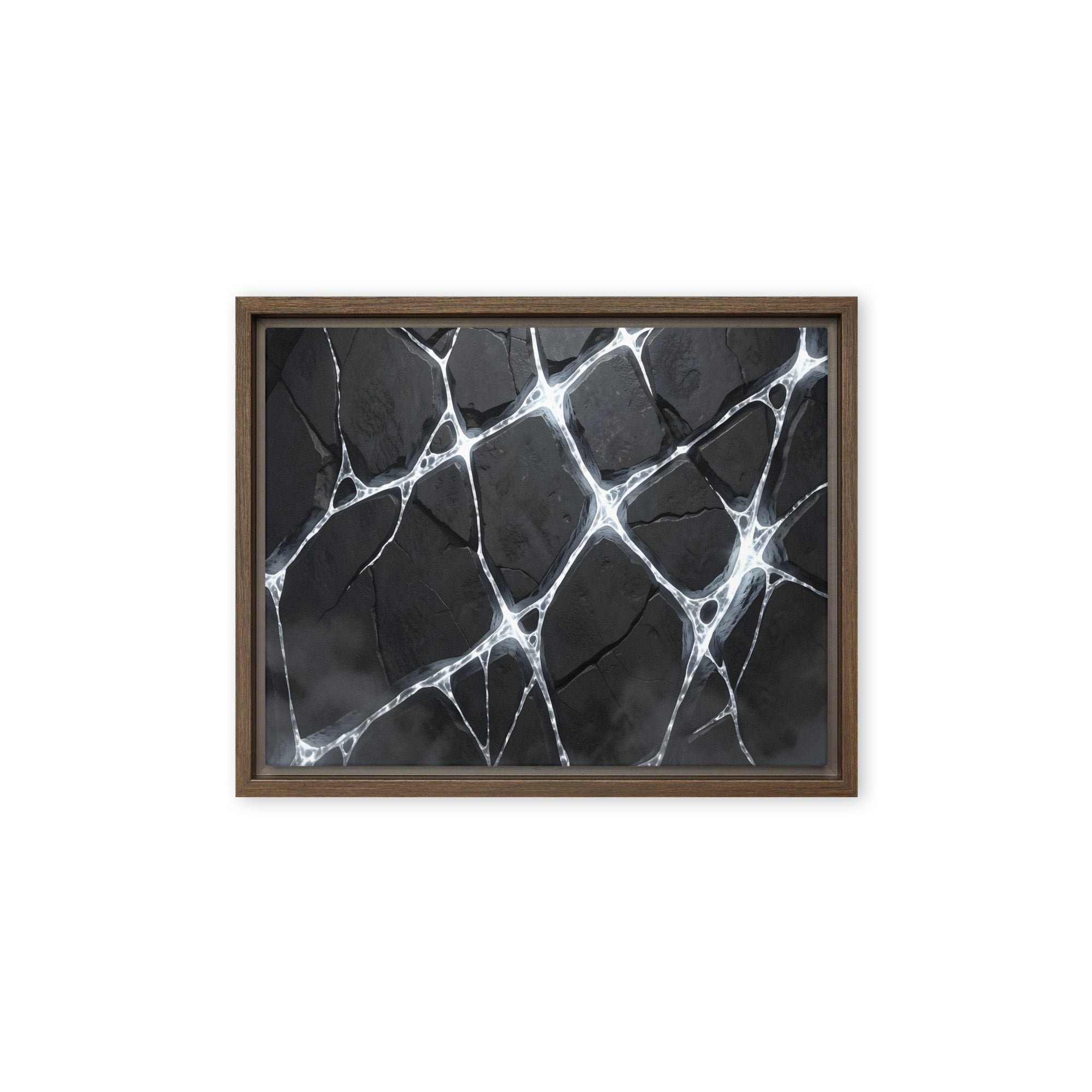 Pumice framed canvas print, front view in black frame, 18 x 24 inch large size