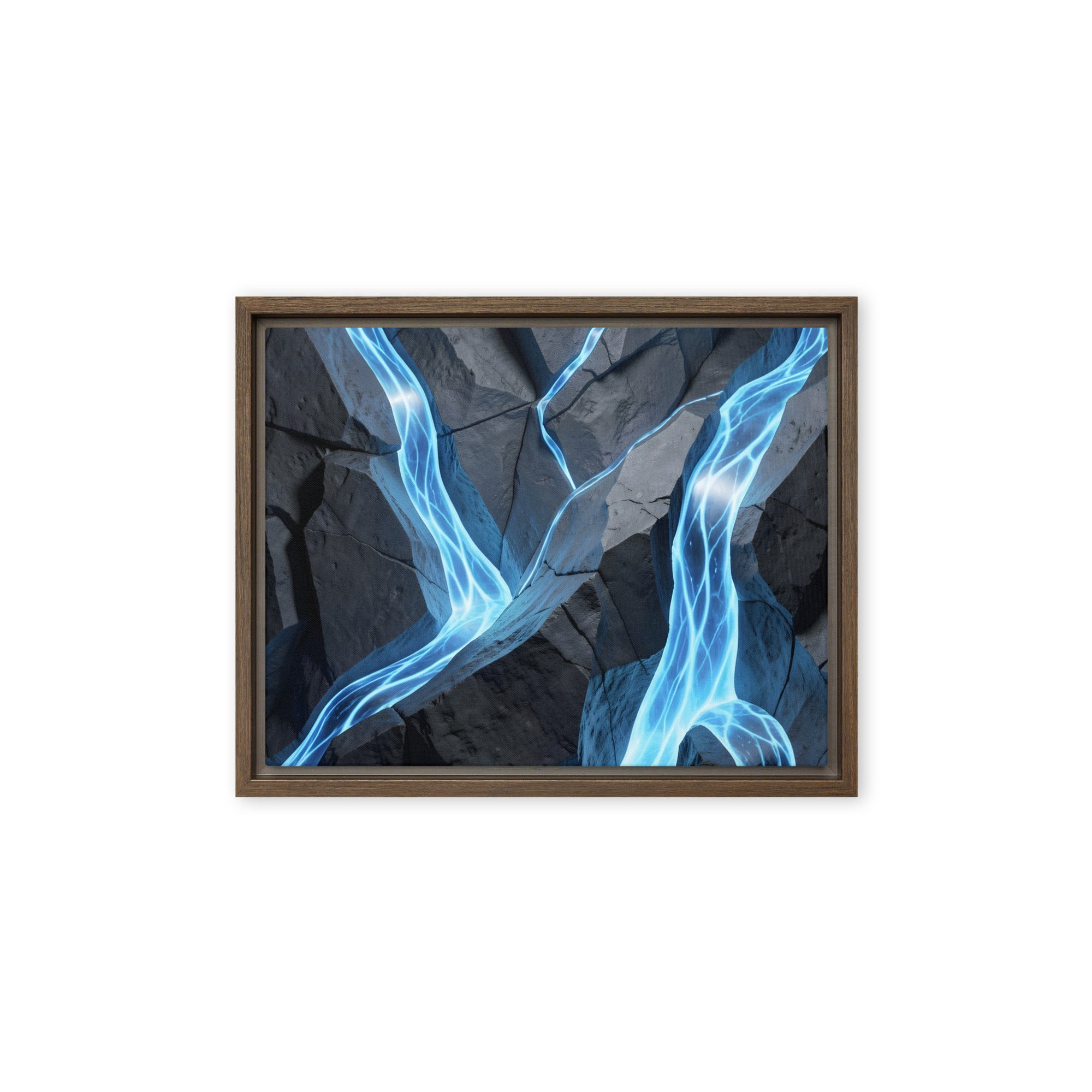 Tephra framed canvas print product image in black frame, 20 x 28 inch large size