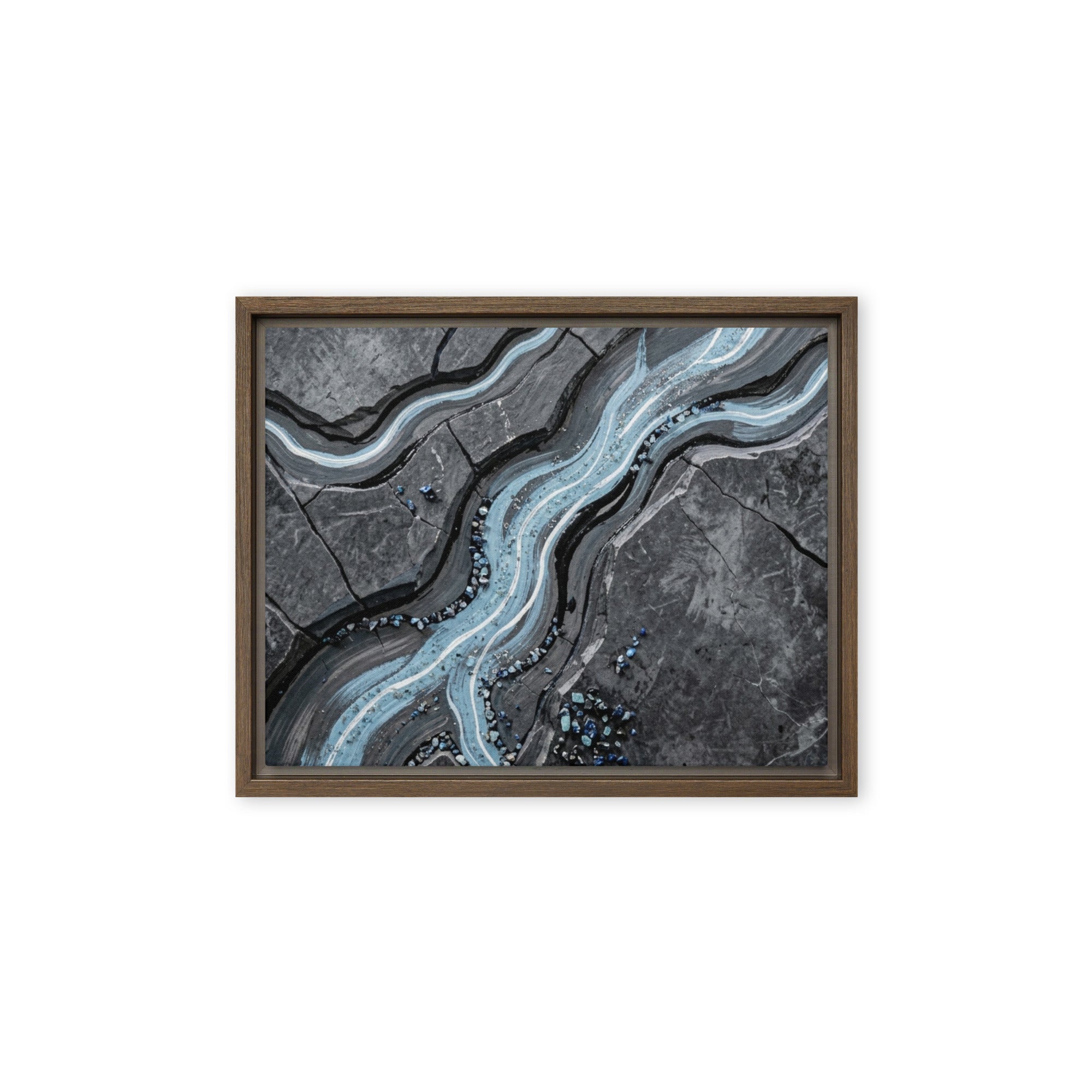 Viscosity framed canvas print product image in black frame, 20 x 28 inch large size