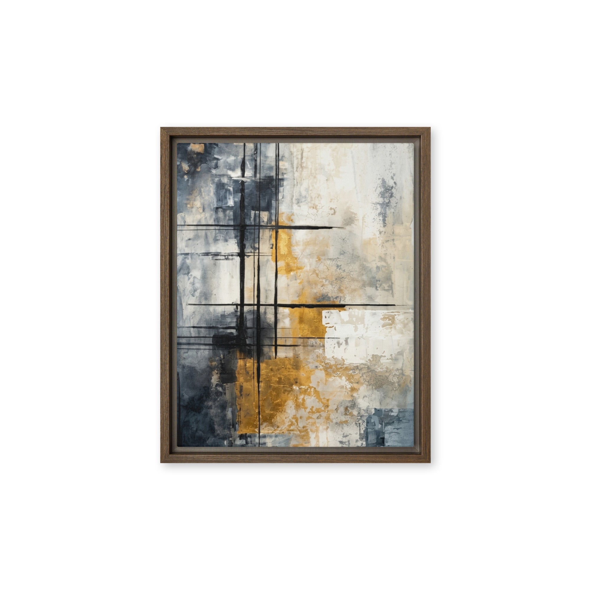 Elitist framed canvas print, front view in black frame, 18 x 24 inch large size