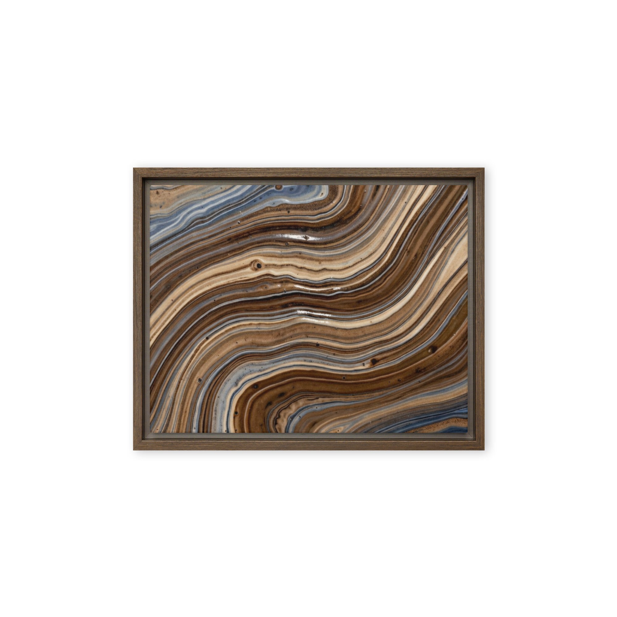 Dunes framed canvas print, front view in black frame, 18 x 24 inch large size