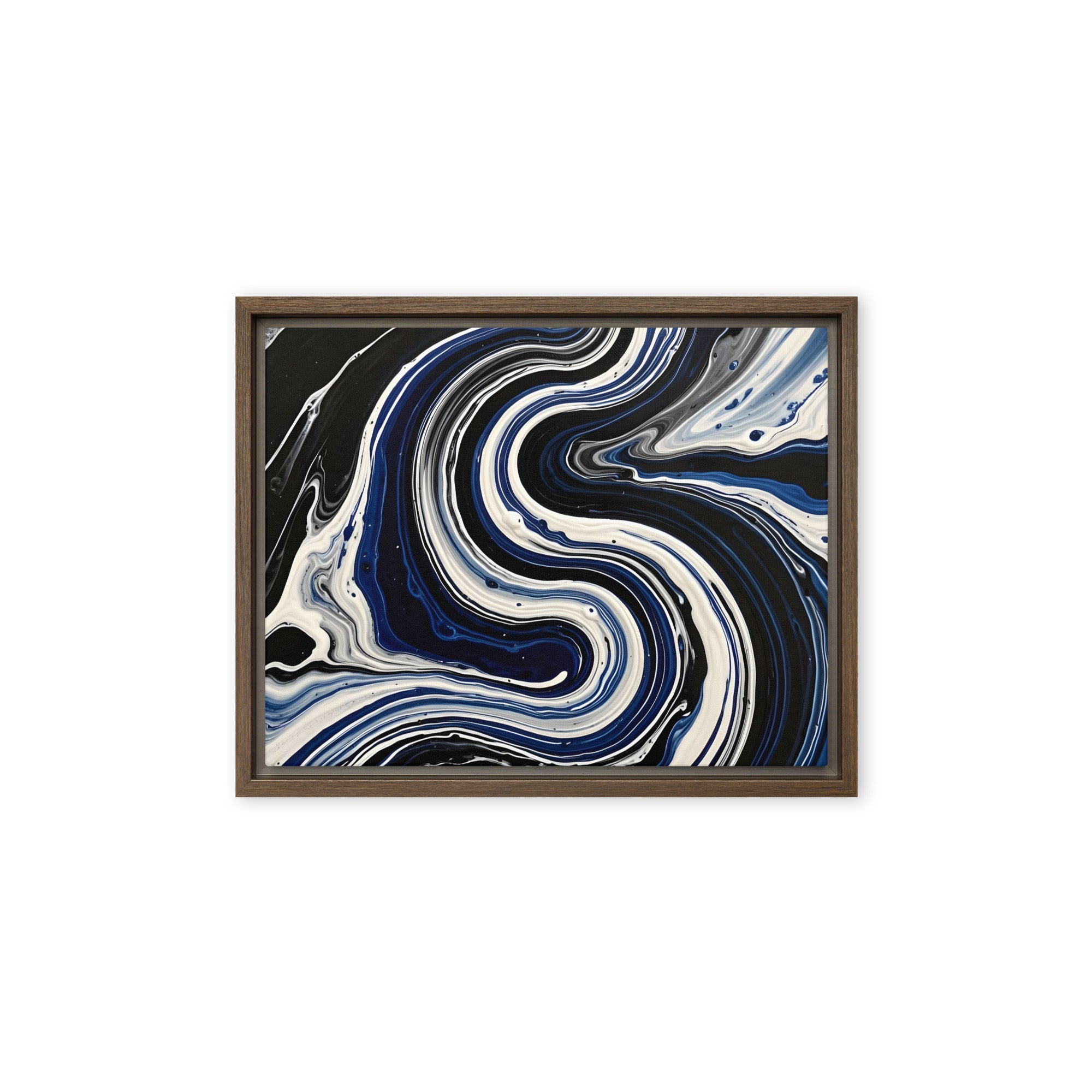 Midnight Surge framed canvas print, front view in black frame, 18 x 24 inch large size