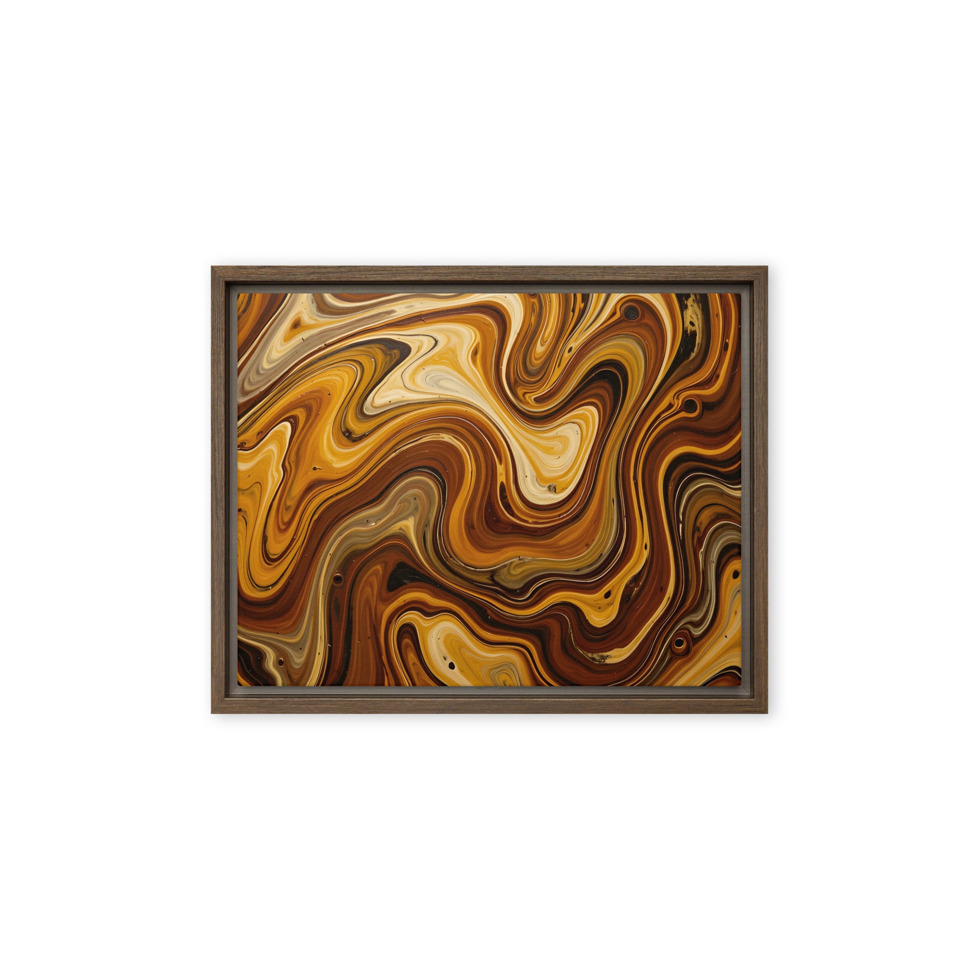 Molten Earth framed canvas print, front view in black frame, 18 x 24 inch large size