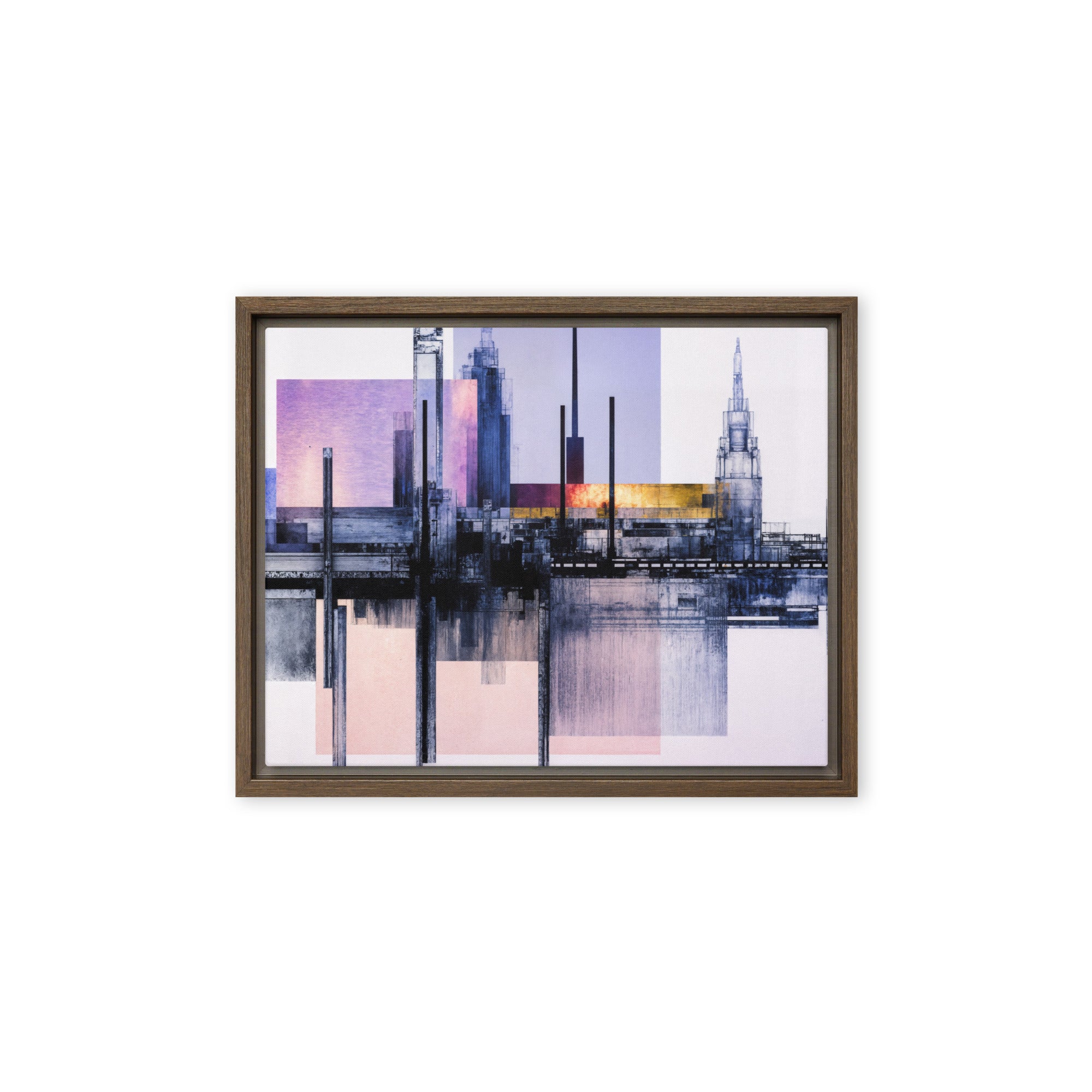 Escapes framed canvas print with product details shown in black frame, 16 x 20 inch universal size