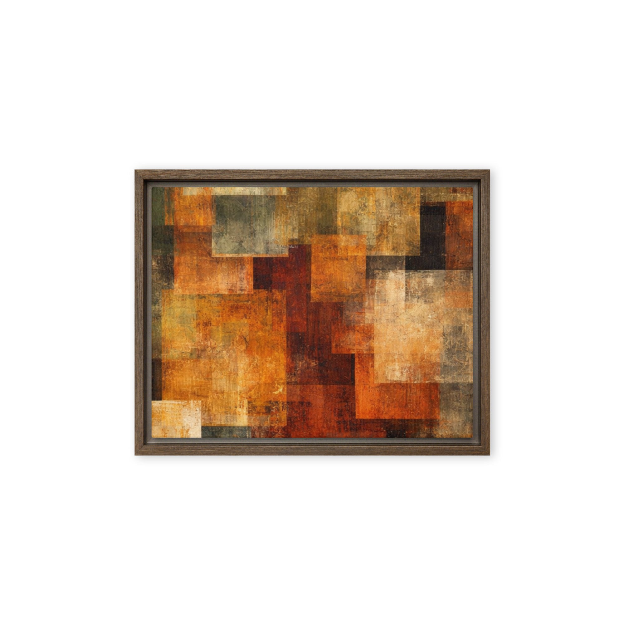 Harvest framed canvas print, front view in black frame, 18 x 24 inch large size