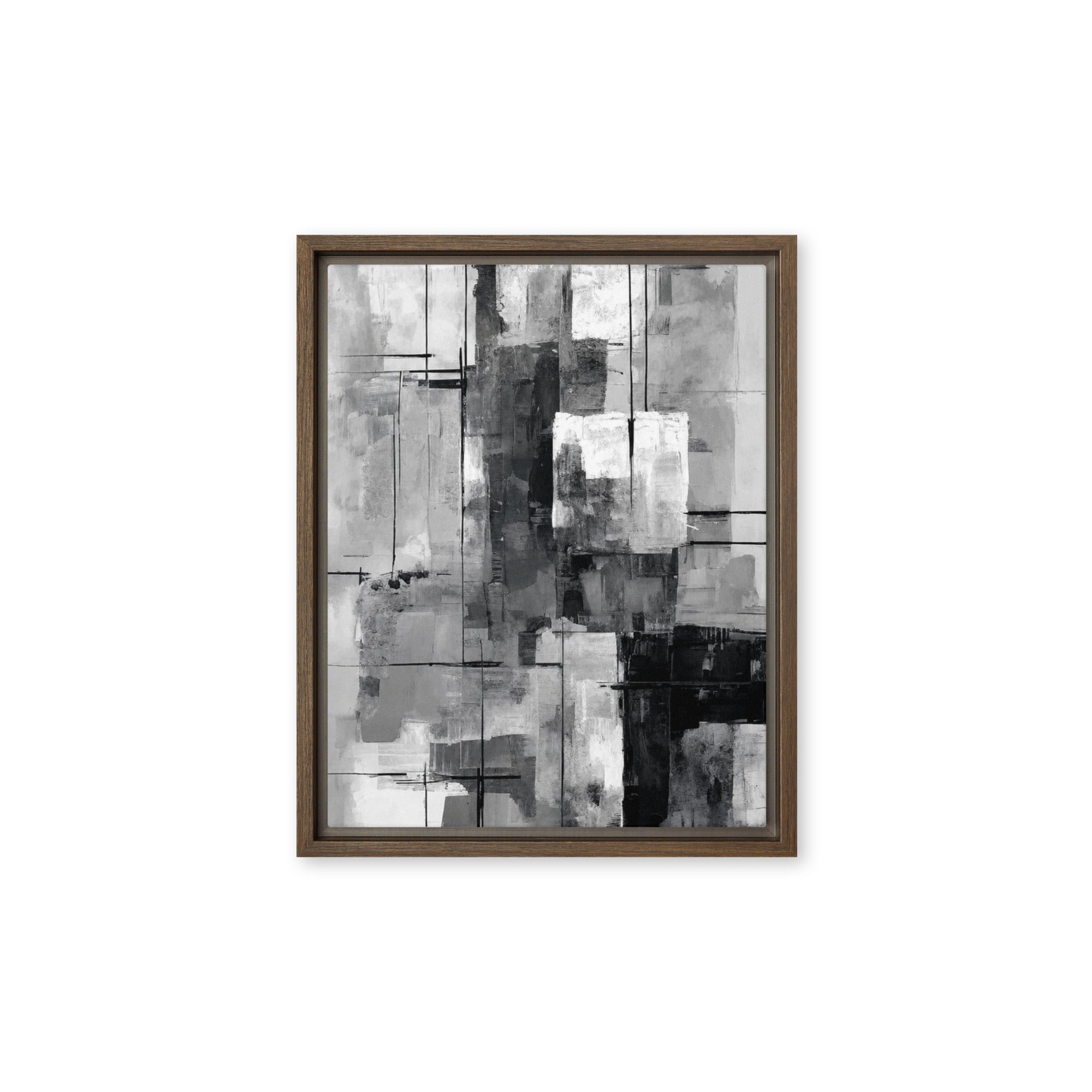 Align framed canvas print, front view in black frame, 18 x 24 inch large size
