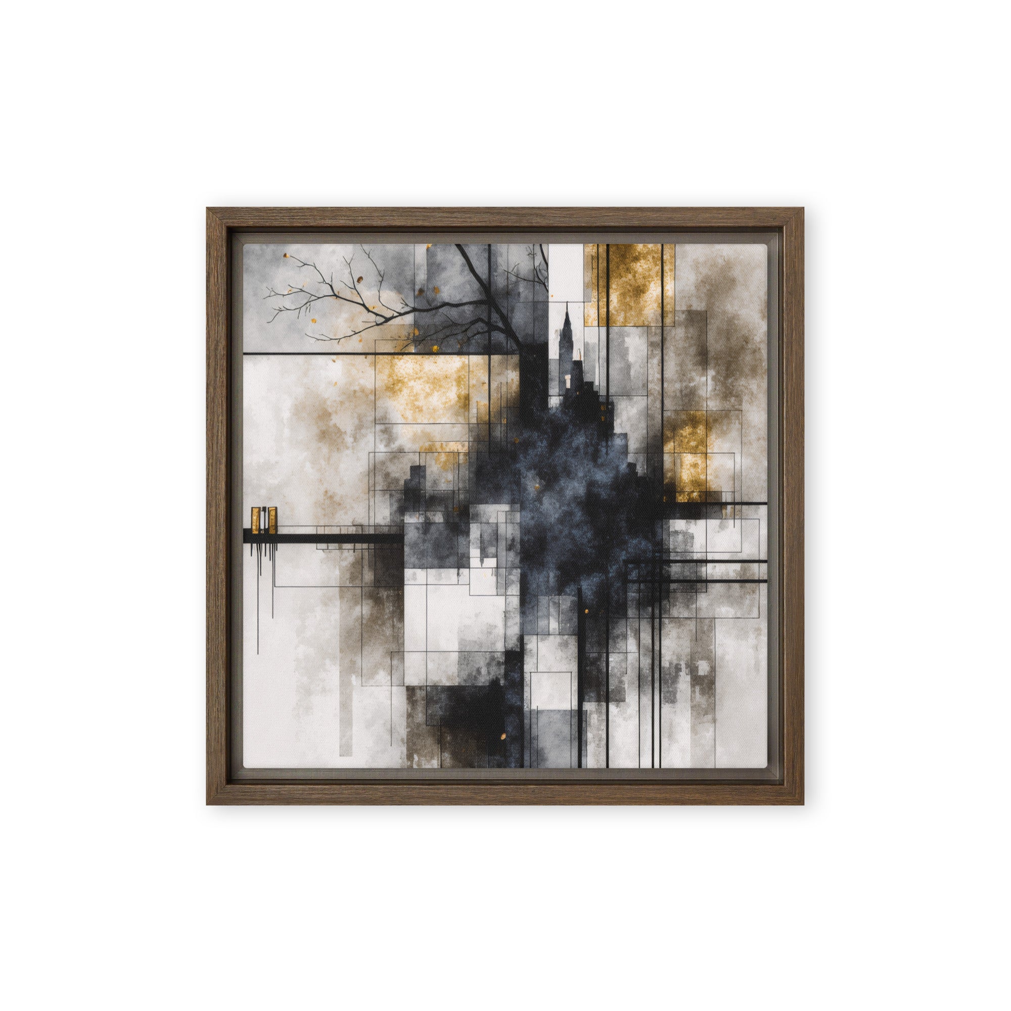 Brasier wall art product image as a framed canvas print in black frame, 24 x 32 inch large size