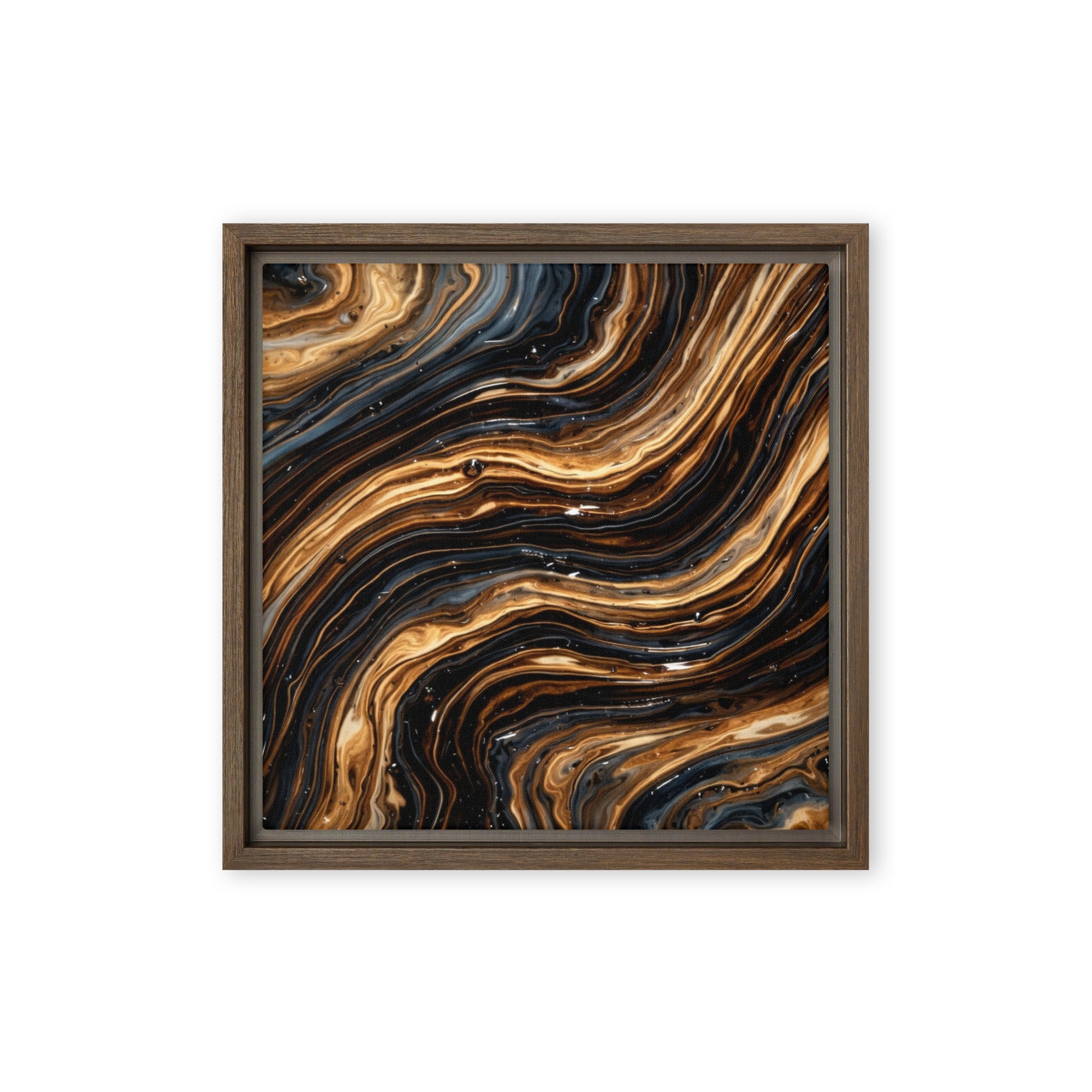 Amber wall art product image as a framed canvas print in black frame, 24 x 32 inch large size