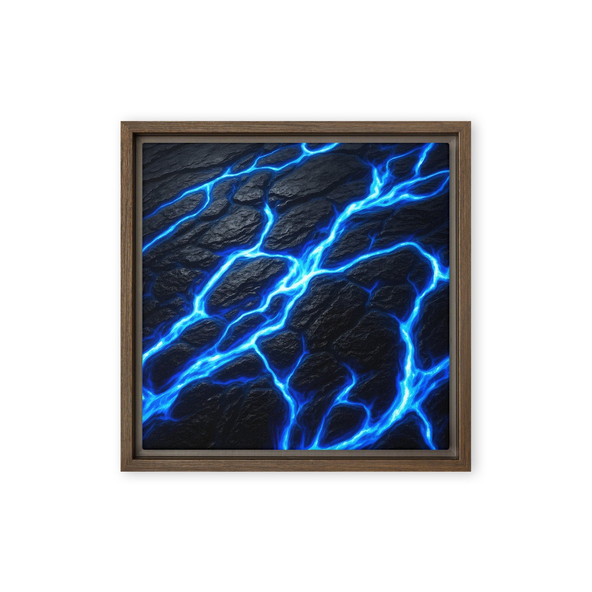 Fissure wall art product image as a framed canvas print in black frame, 24 x 32 inch large size