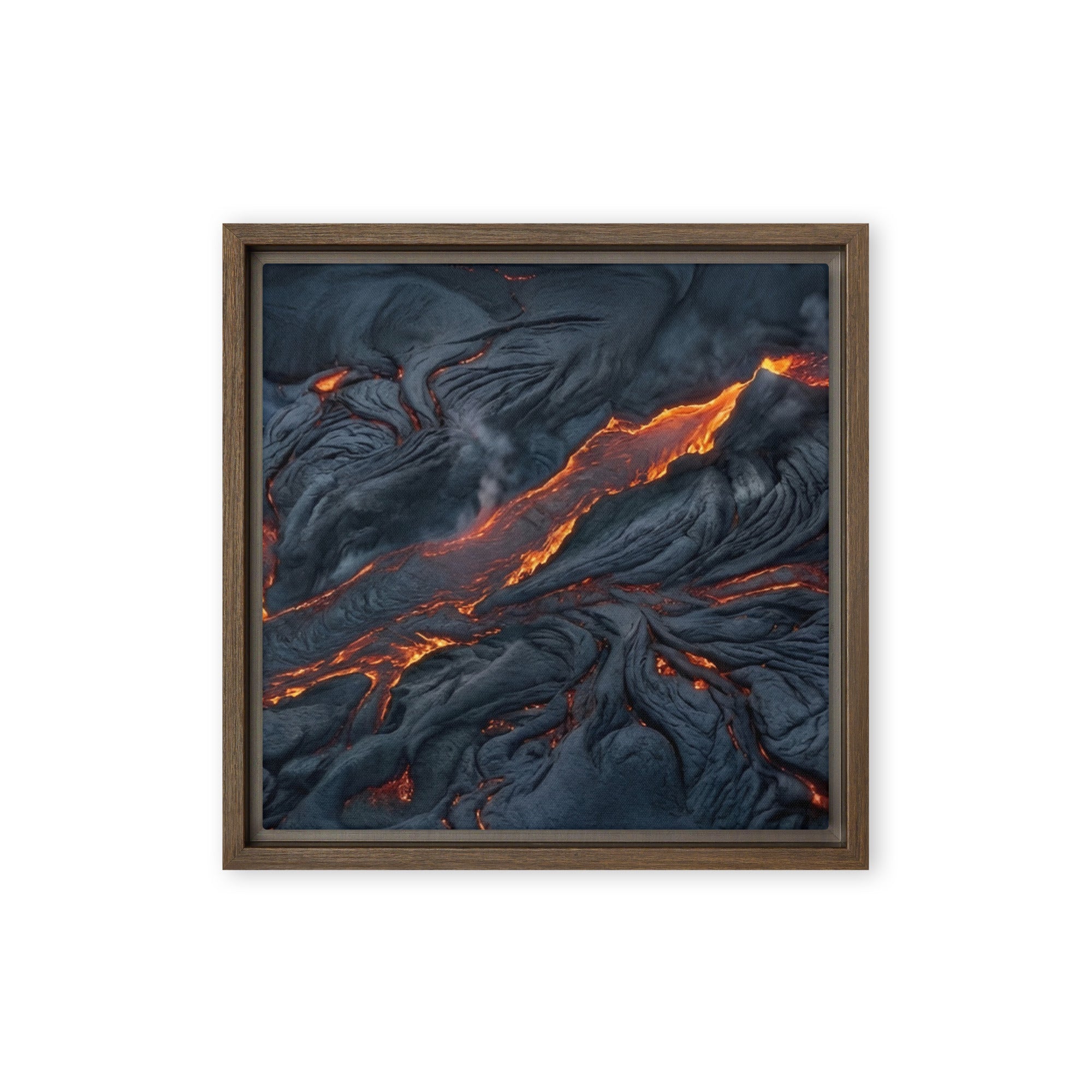 Molten wall art product image as a framed canvas print in black frame, 24 x 32 inch large size